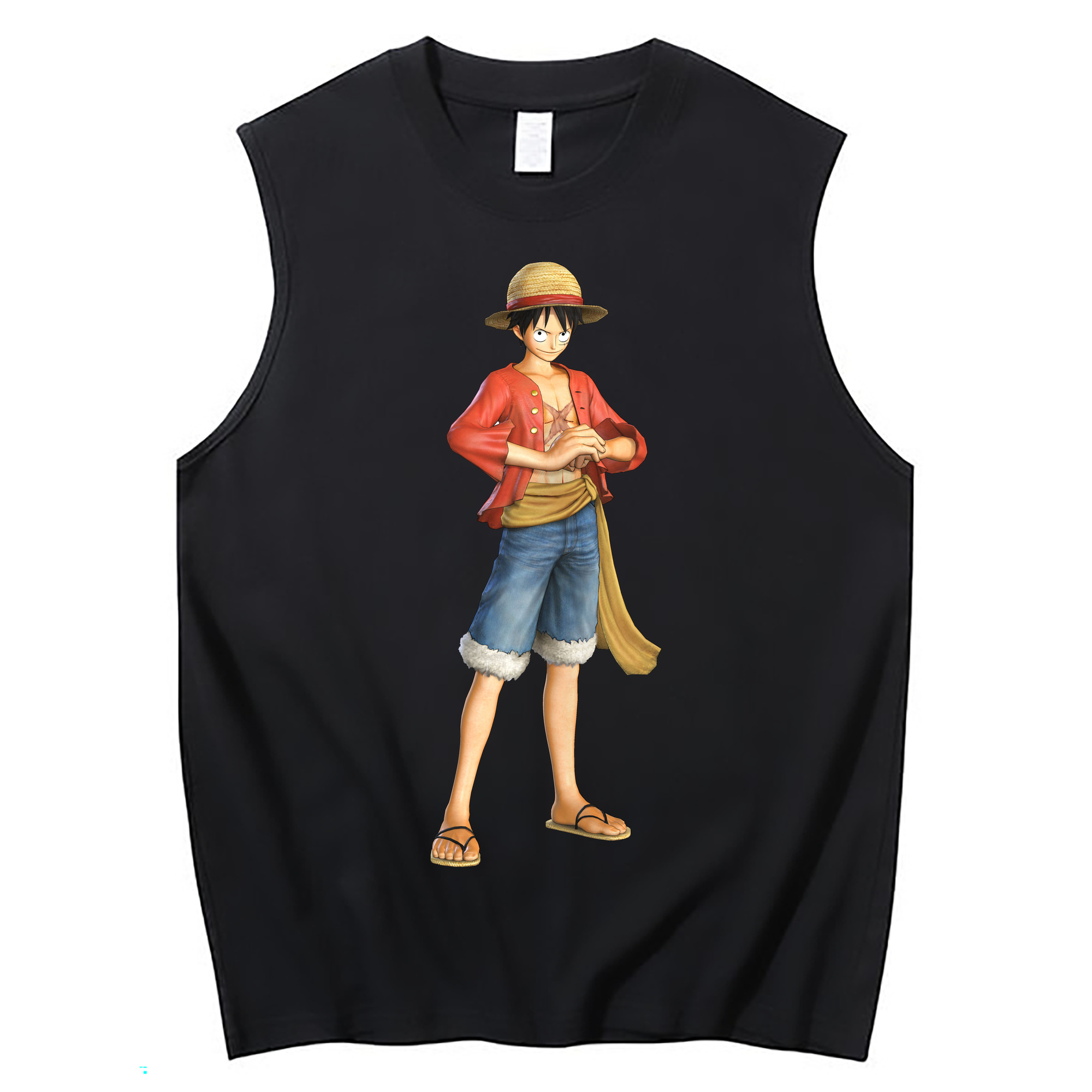 ワンピース モンキー・D・ルフィ ONE PIECE Monkey D. Luffy コットン100％タンクトップ（フロントプリント）