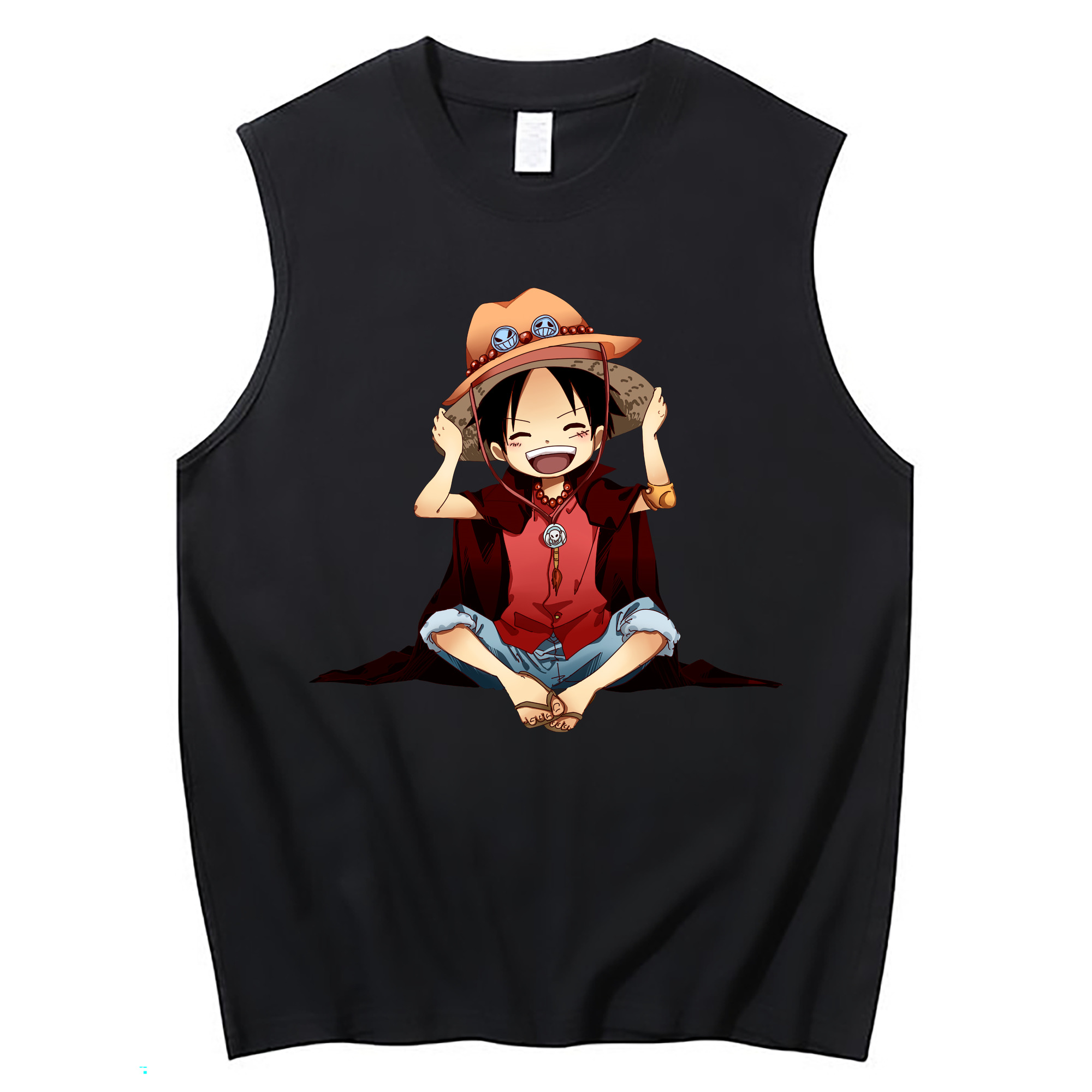 ワンピース モンキー・D・ルフィ ONE PIECE Monkey D. Luffy コットン100％タンクトップ（フロントプリント）