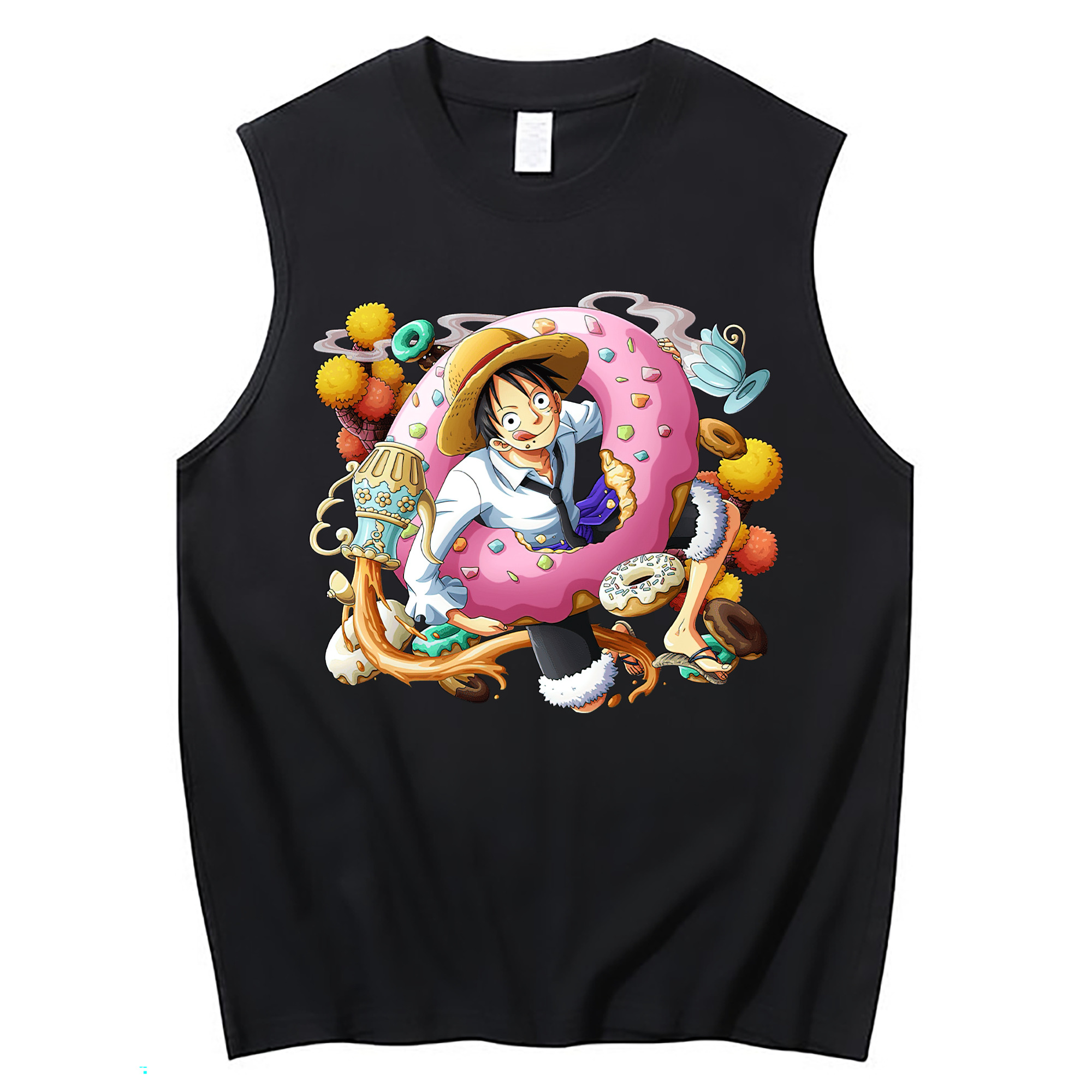 ワンピース モンキー・D・ルフィ ONE PIECE Monkey D. Luffy コットン100％タンクトップ（フロントプリント）