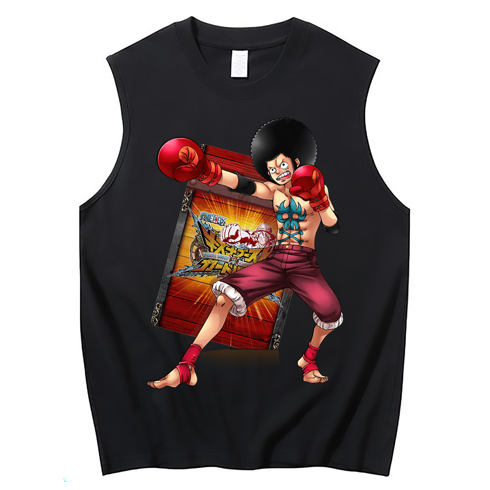 ワンピース モンキー・D・ルフィ ONE PIECE Monkey D. Luffy コットン100％タンクトップ（フロントプリント）