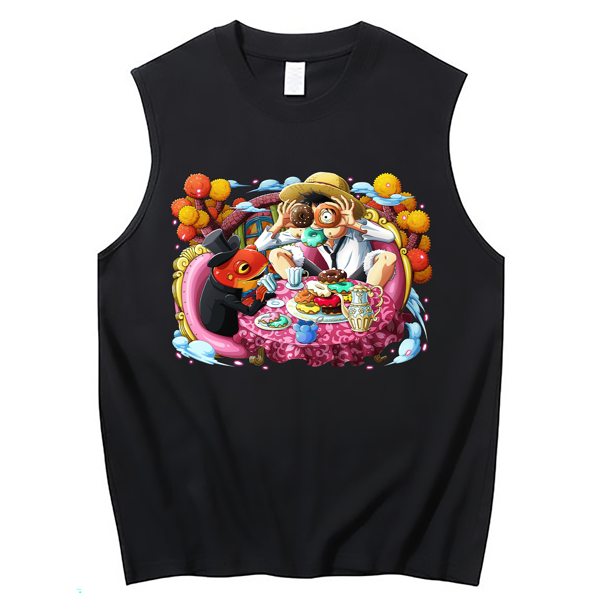 ワンピース モンキー・D・ルフィ ONE PIECE Monkey D. Luffy コットン100％タンクトップ（フロントプリント）