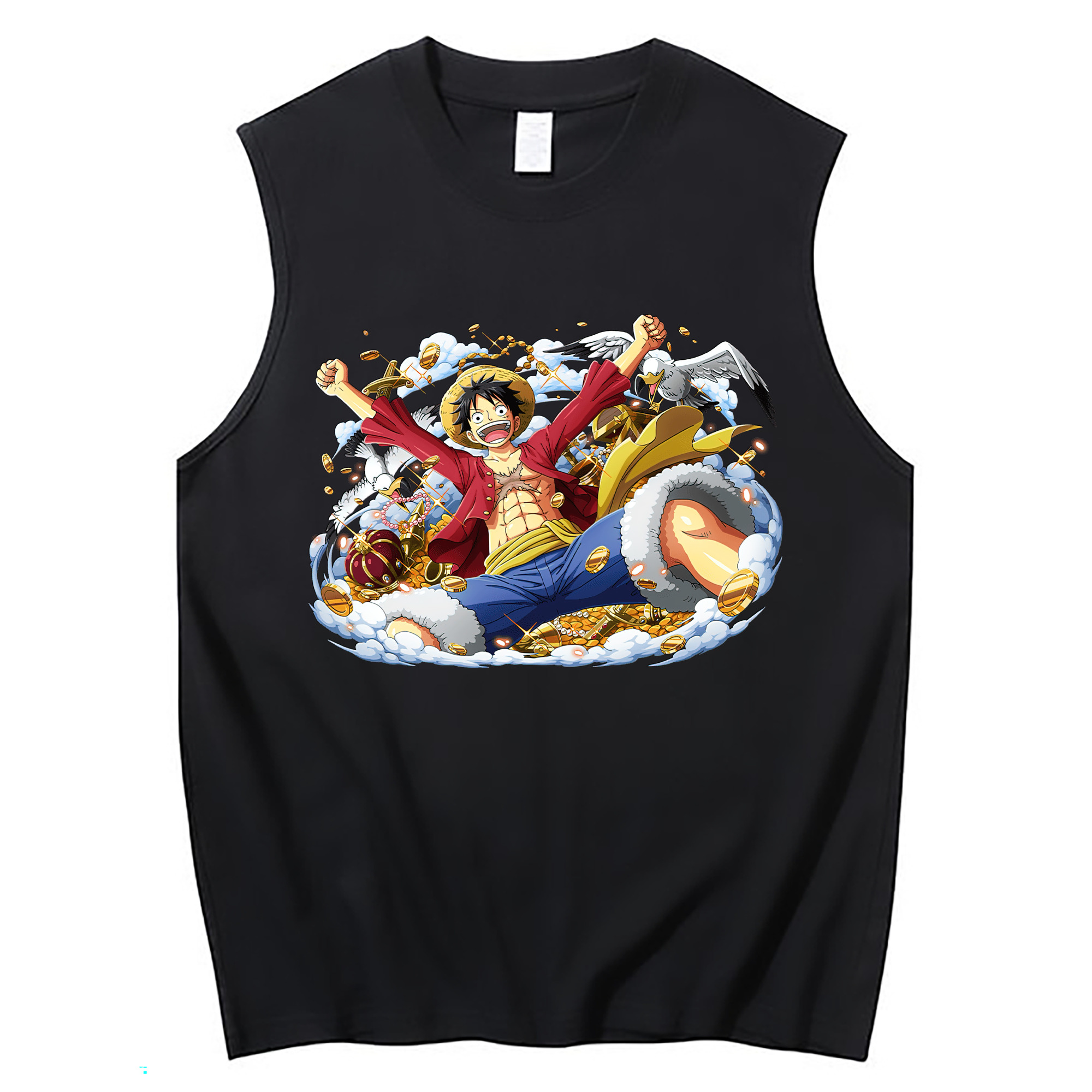 ワンピース モンキー・D・ルフィ ONE PIECE Monkey D. Luffy コットン100％タンクトップ（フロントプリント）