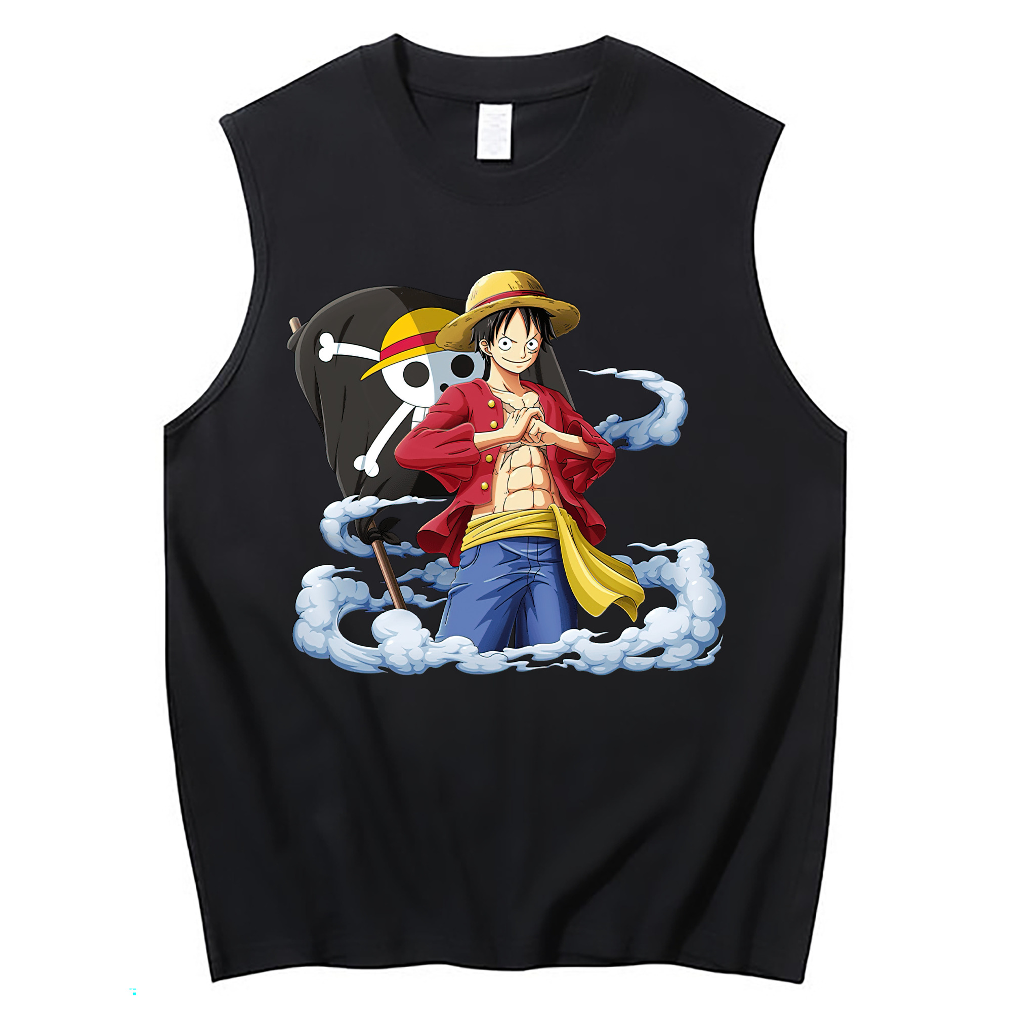 ワンピース モンキー・D・ルフィ ONE PIECE Monkey D. Luffy コットン100％タンクトップ（フロントプリント）