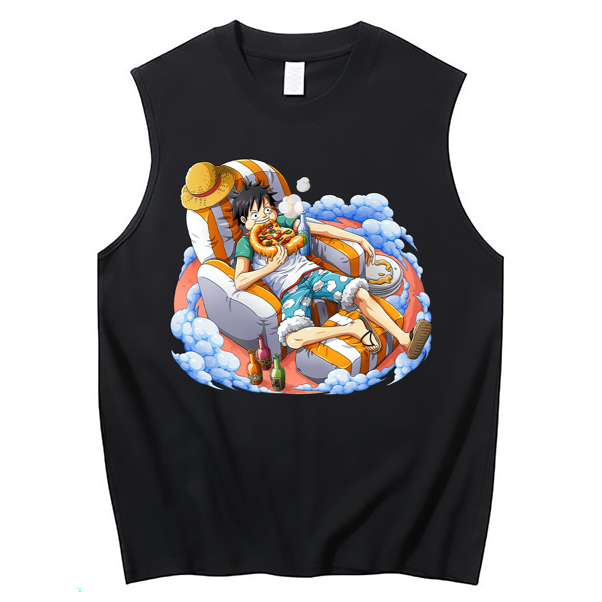 ワンピース モンキー・D・ルフィ ONE PIECE Monkey D. Luffy コットン100％タンクトップ（フロントプリント）