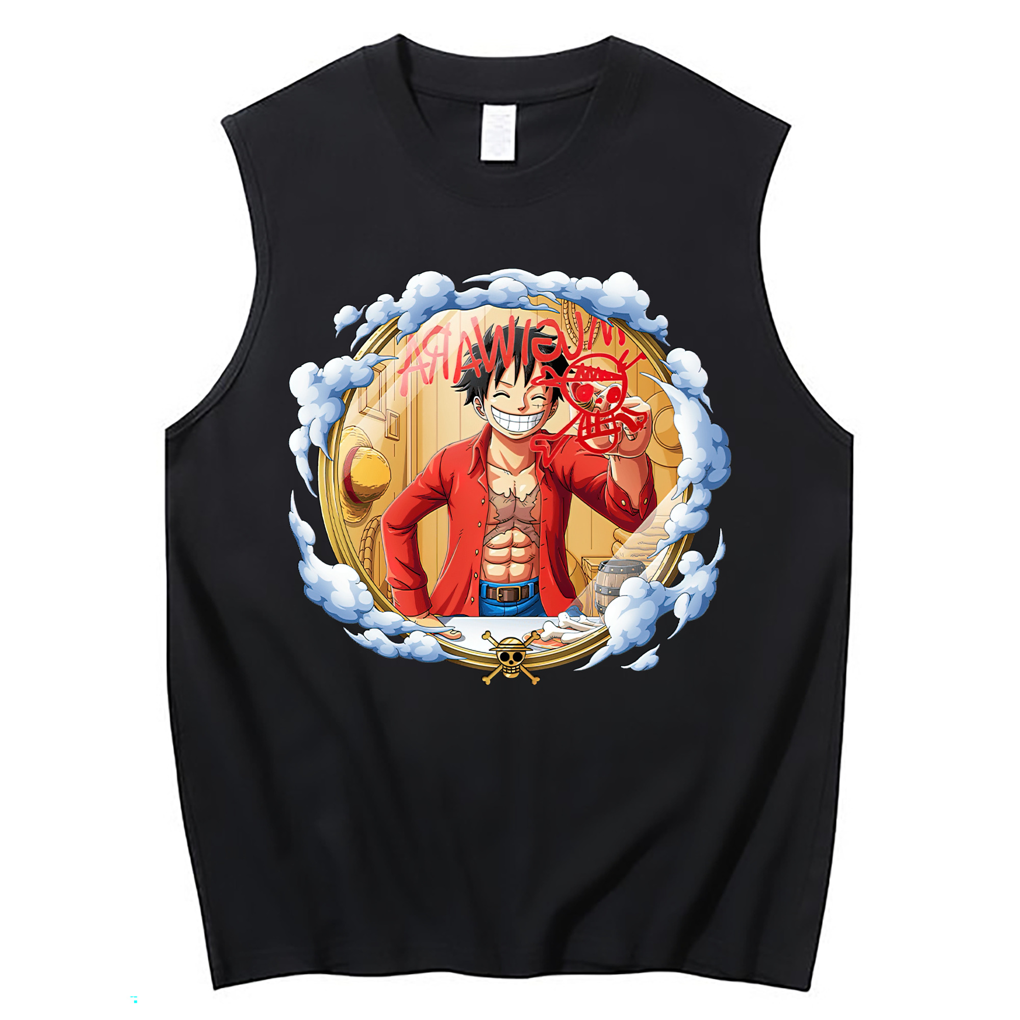 ワンピース モンキー・D・ルフィ ONE PIECE Monkey D. Luffy コットン100％タンクトップ（フロントプリント）