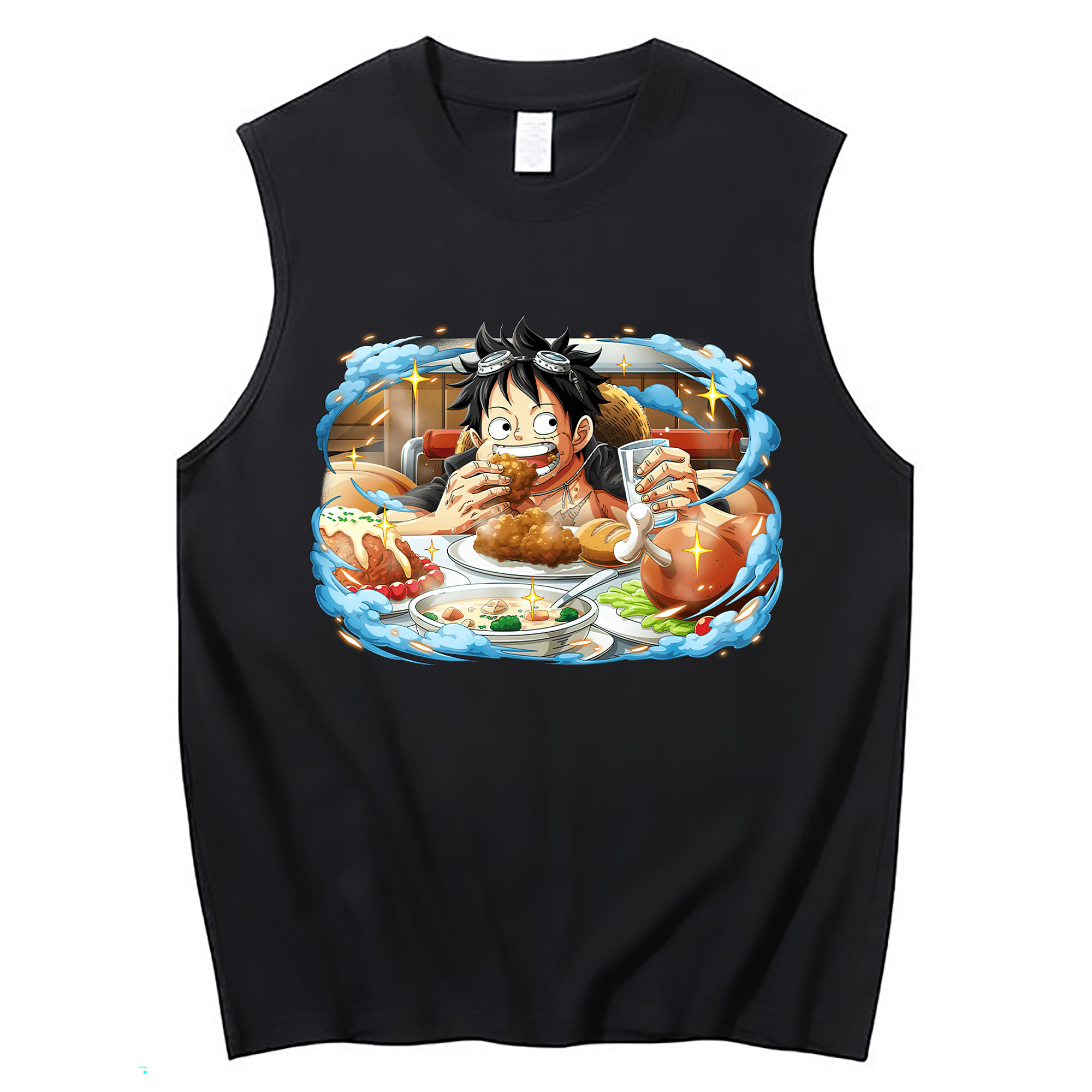 ワンピース モンキー・D・ルフィ ONE PIECE Monkey D. Luffy コットン100％タンクトップ（フロントプリント）