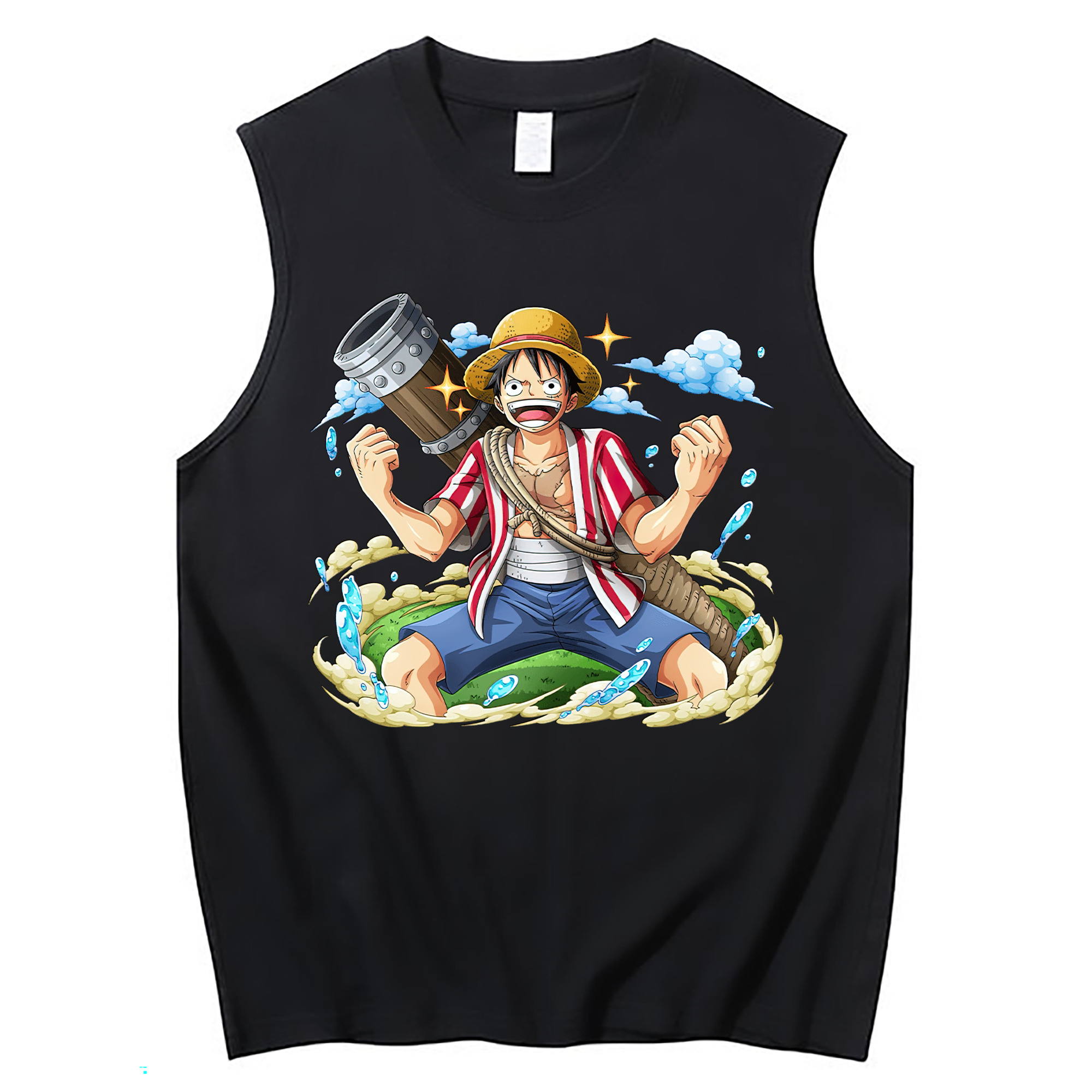 ワンピース モンキー・D・ルフィ ONE PIECE Monkey D. Luffy コットン100％タンクトップ（フロントプリント）