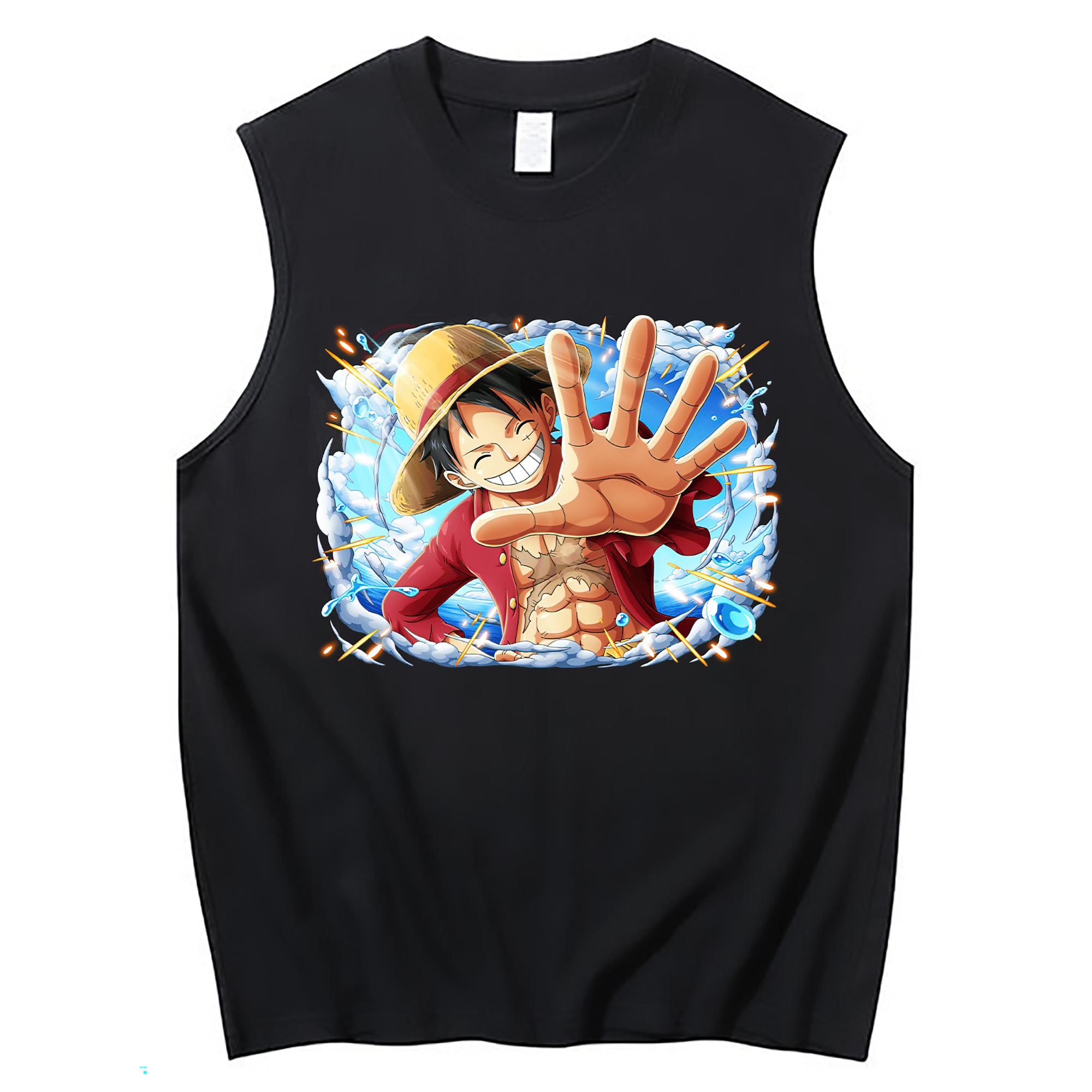 ワンピース モンキー・D・ルフィ ONE PIECE Monkey D. Luffy コットン100％タンクトップ（フロントプリント）