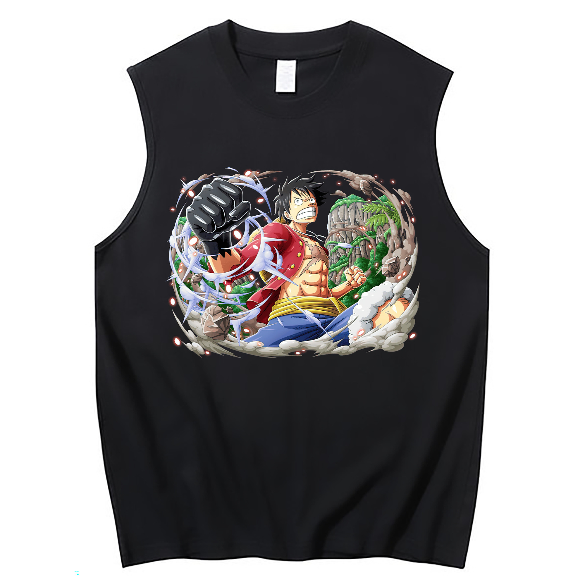 ワンピース モンキー・D・ルフィ ONE PIECE Monkey D. Luffy コットン100％タンクトップ（フロントプリント）