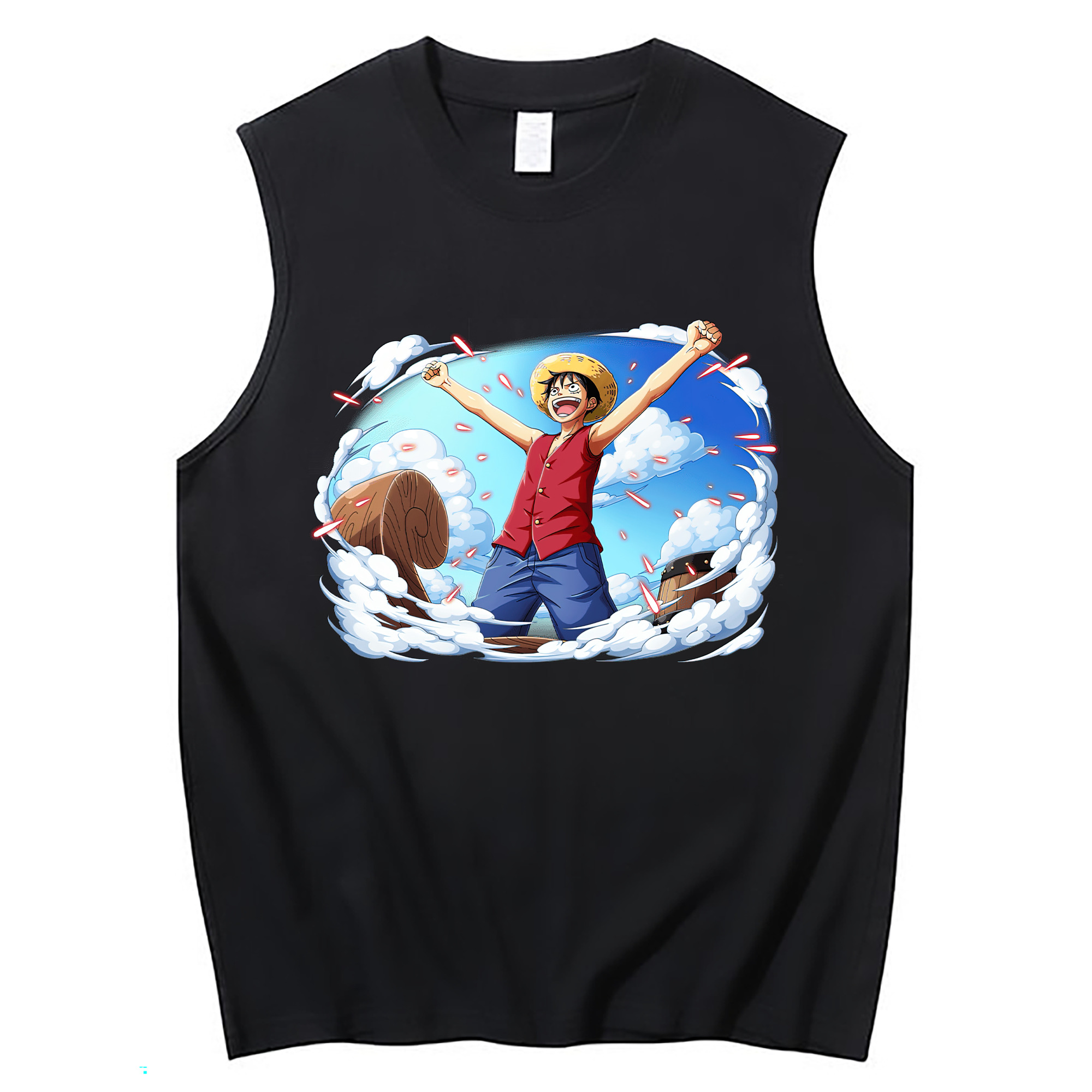 ワンピース モンキー・D・ルフィ ONE PIECE Monkey D. Luffy コットン100％タンクトップ（フロントプリント）