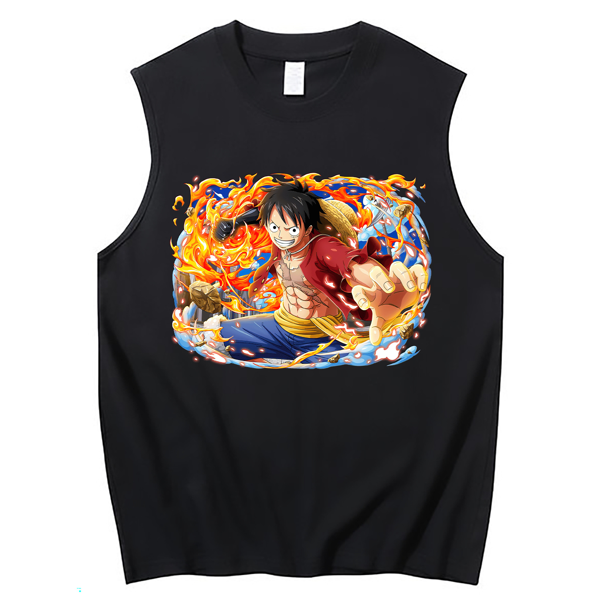 ワンピース モンキー・D・ルフィ ONE PIECE Monkey D. Luffy コットン100％タンクトップ（フロントプリント）