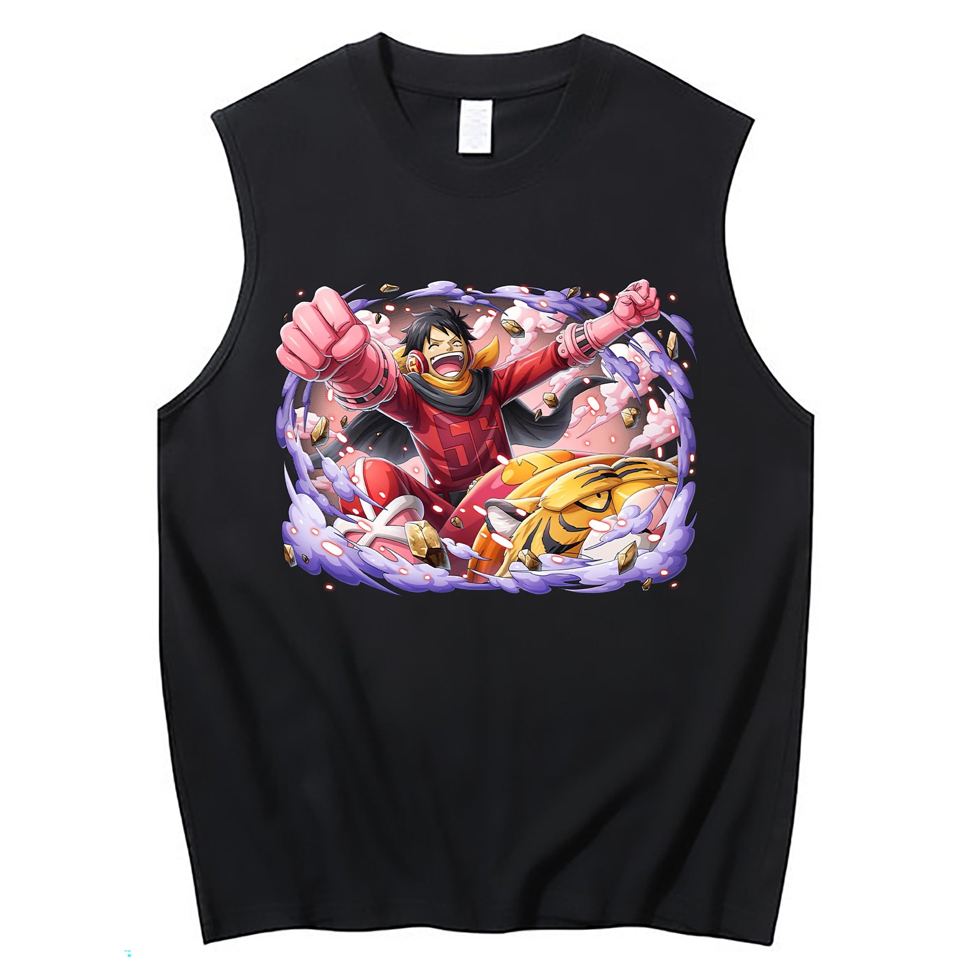 ワンピース モンキー・D・ルフィ ONE PIECE Monkey D. Luffy コットン100％タンクトップ（フロントプリント）