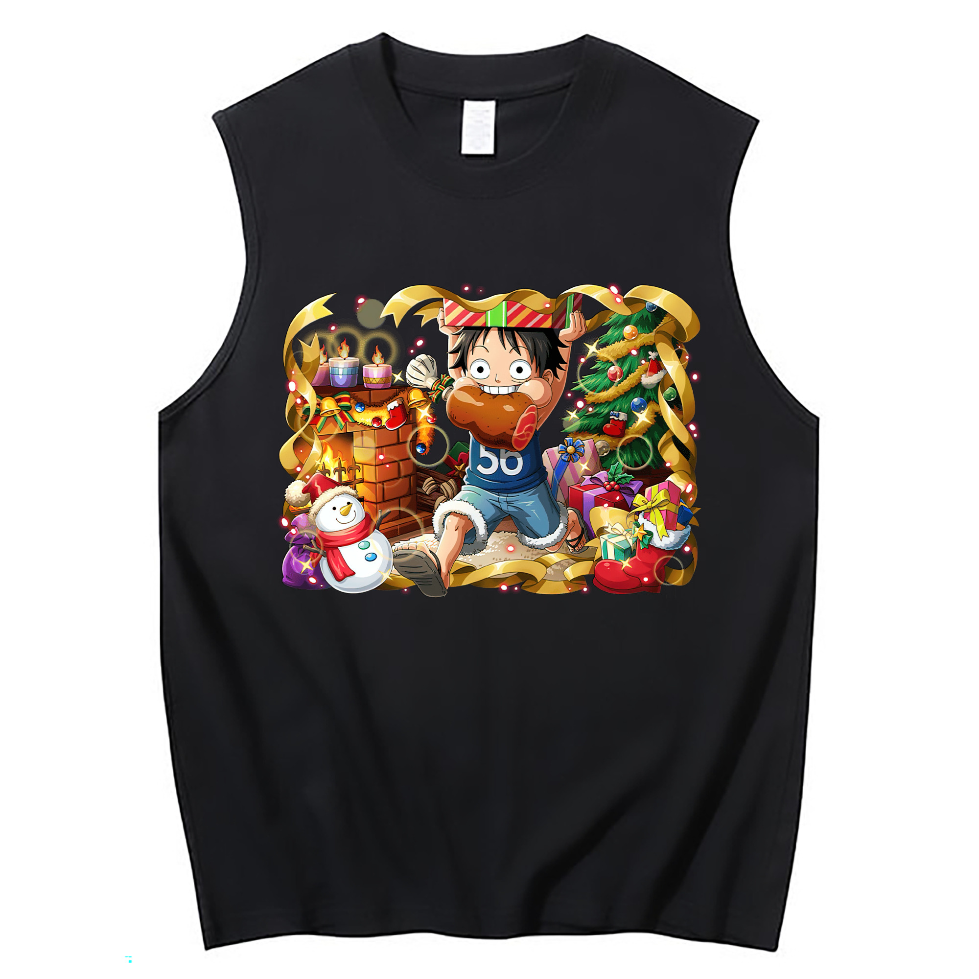 ワンピース モンキー・D・ルフィ ONE PIECE Monkey D. Luffy コットン100％タンクトップ（フロントプリント）