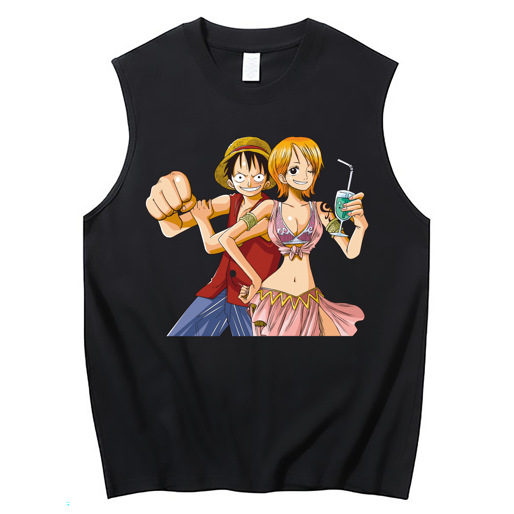 ワンピース モンキー・D・ルフィ ONE PIECE Monkey D. Luffy コットン100％タンクトップ（フロントプリント）