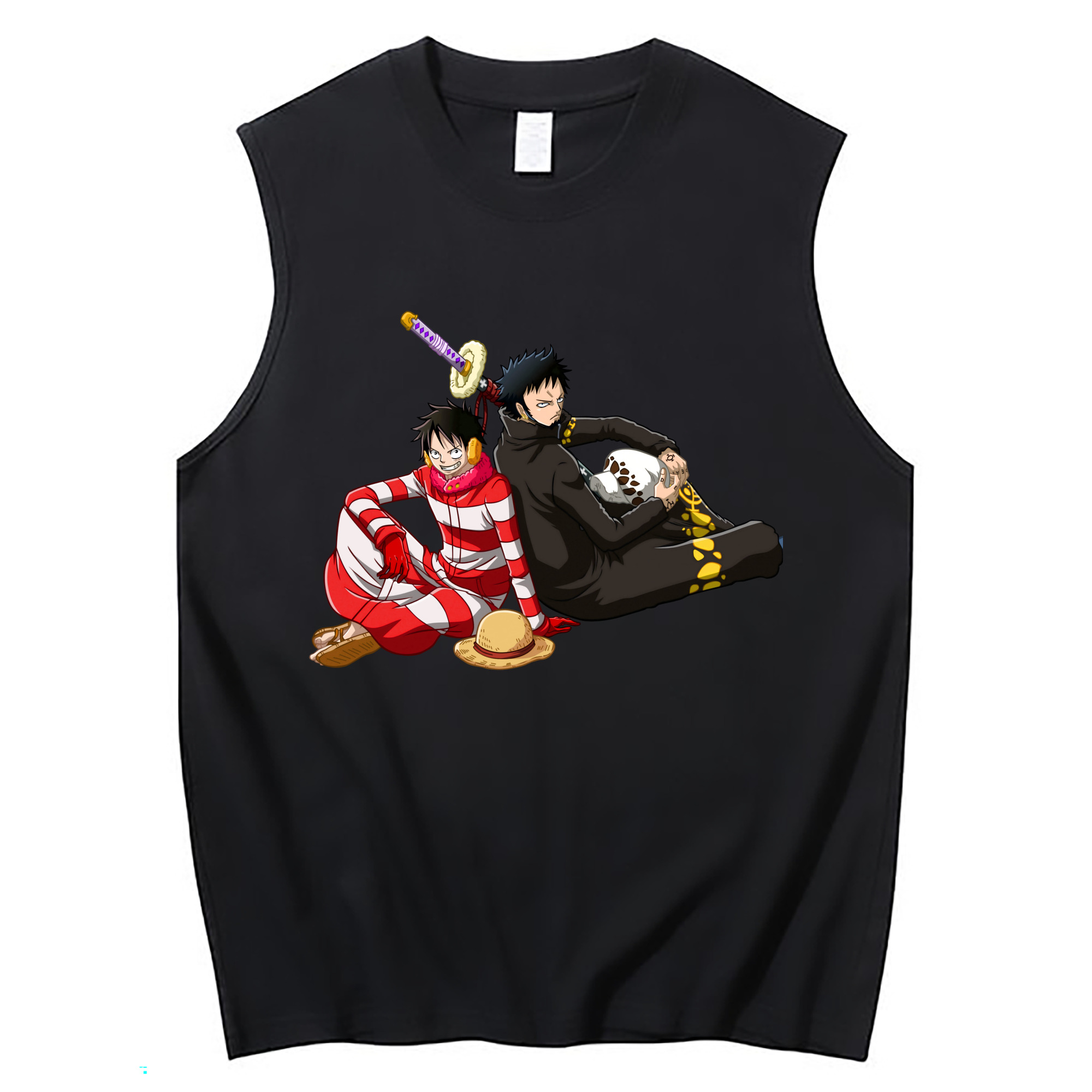 ワンピース モンキー・D・ルフィ ONE PIECE Monkey D. Luffy コットン100％タンクトップ（フロントプリント）