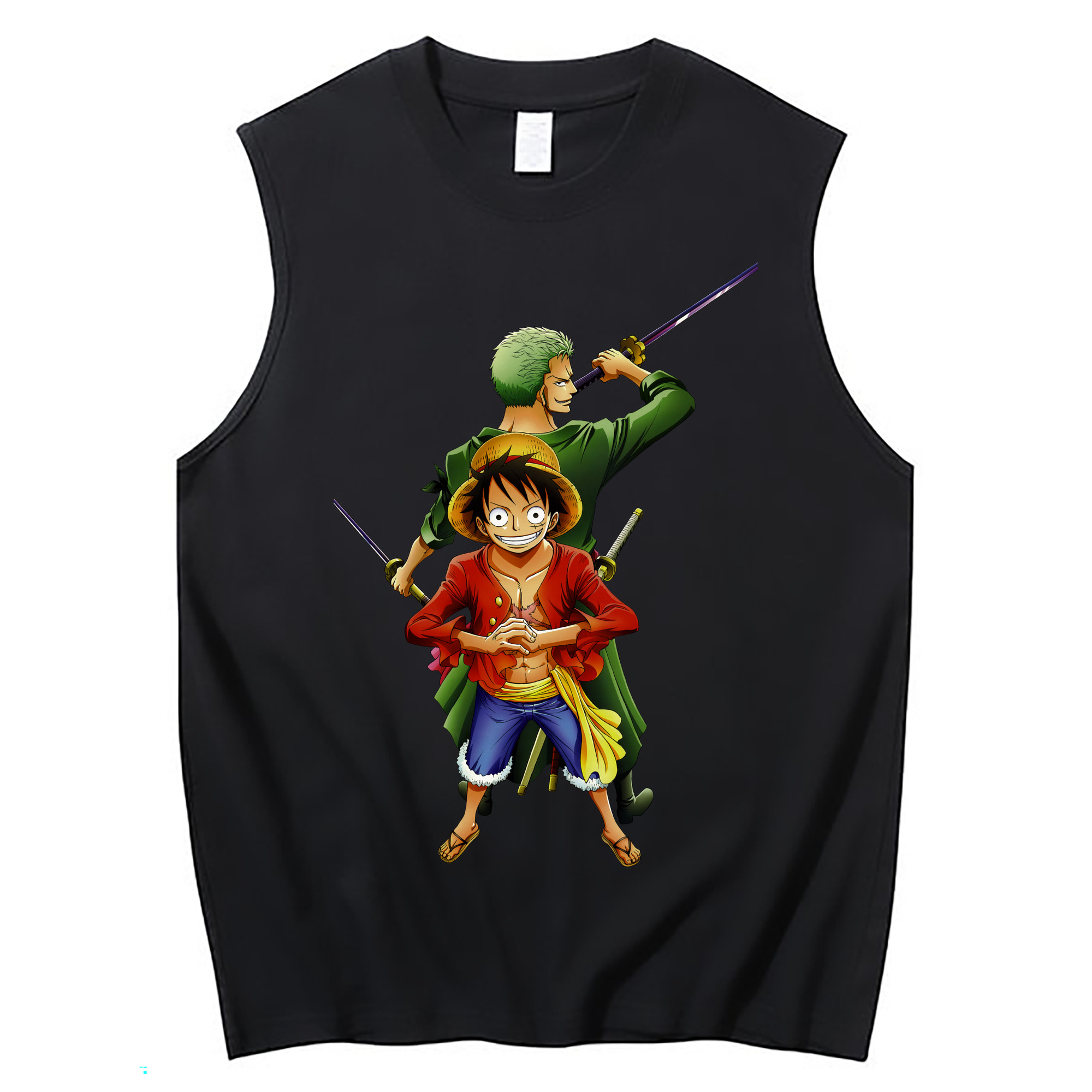 ワンピース モンキー・D・ルフィ ONE PIECE Monkey D. Luffy コットン100％タンクトップ（フロントプリント）