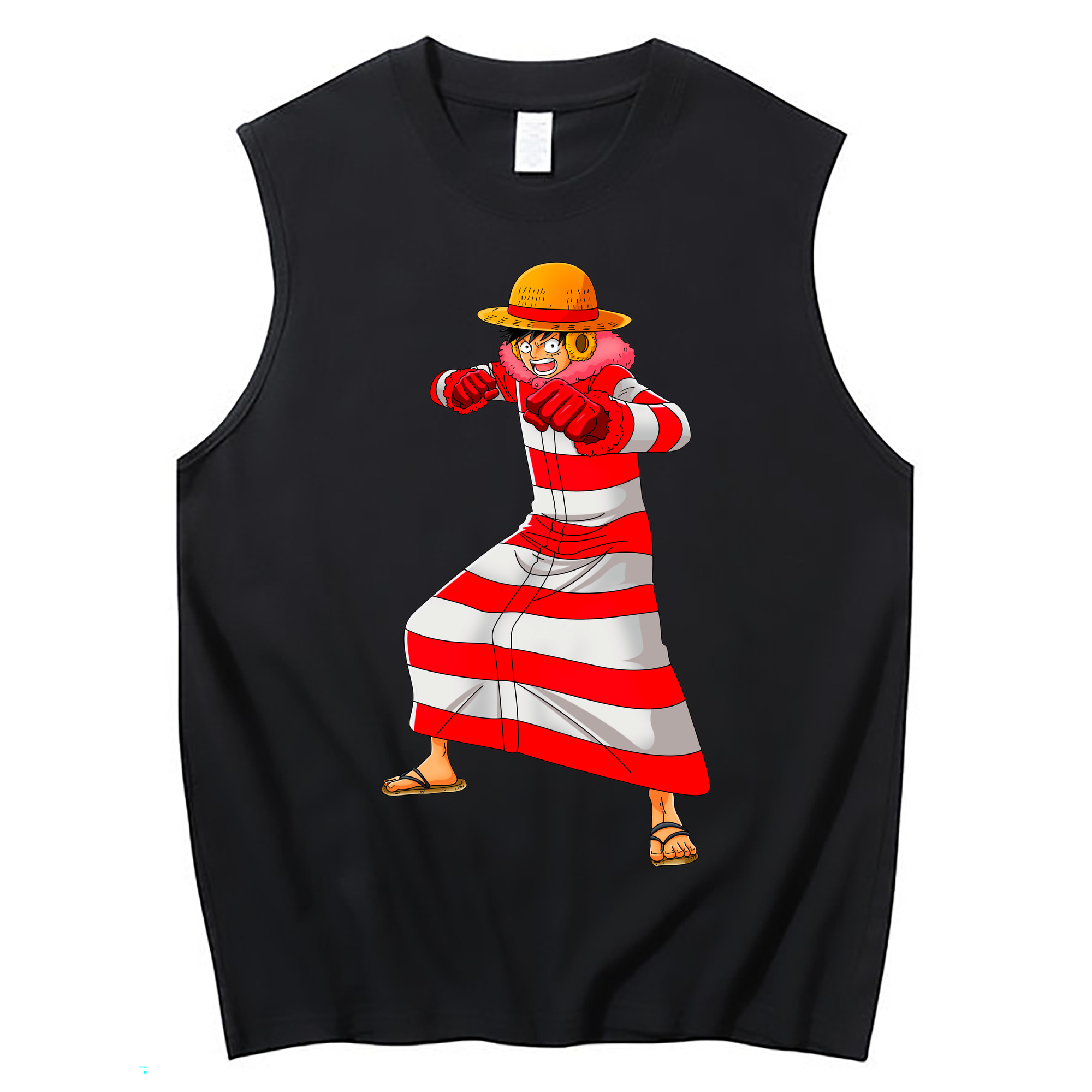 ワンピース モンキー・D・ルフィ ONE PIECE Monkey D. Luffy コットン100％タンクトップ（フロントプリント）