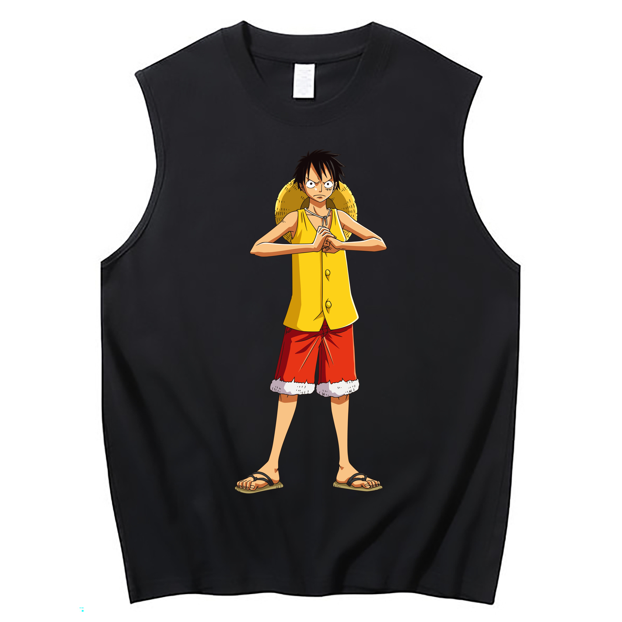 ワンピース モンキー・D・ルフィ ONE PIECE Monkey D. Luffy コットン100％タンクトップ（フロントプリント）