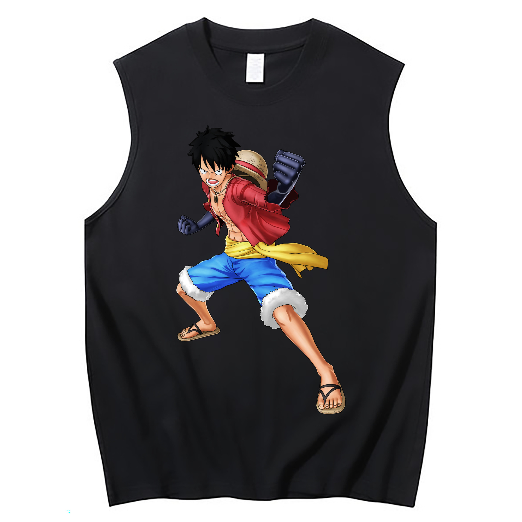 ワンピース モンキー・D・ルフィ ONE PIECE Monkey D. Luffy コットン100％タンクトップ（フロントプリント）