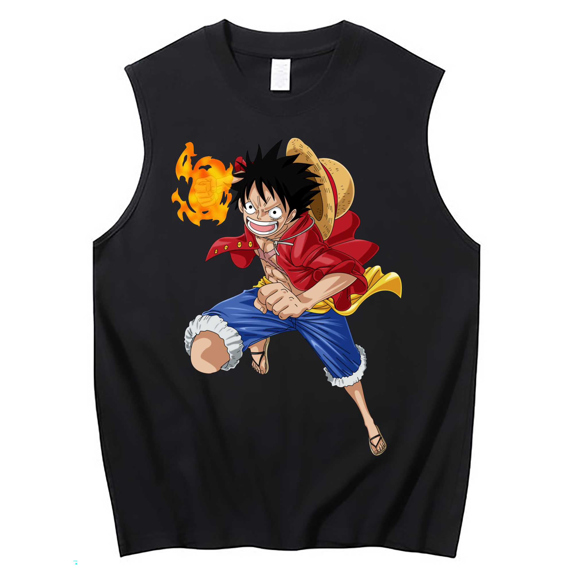 ワンピース モンキー・D・ルフィ ONE PIECE Monkey D. Luffy コットン100％タンクトップ（フロントプリント）