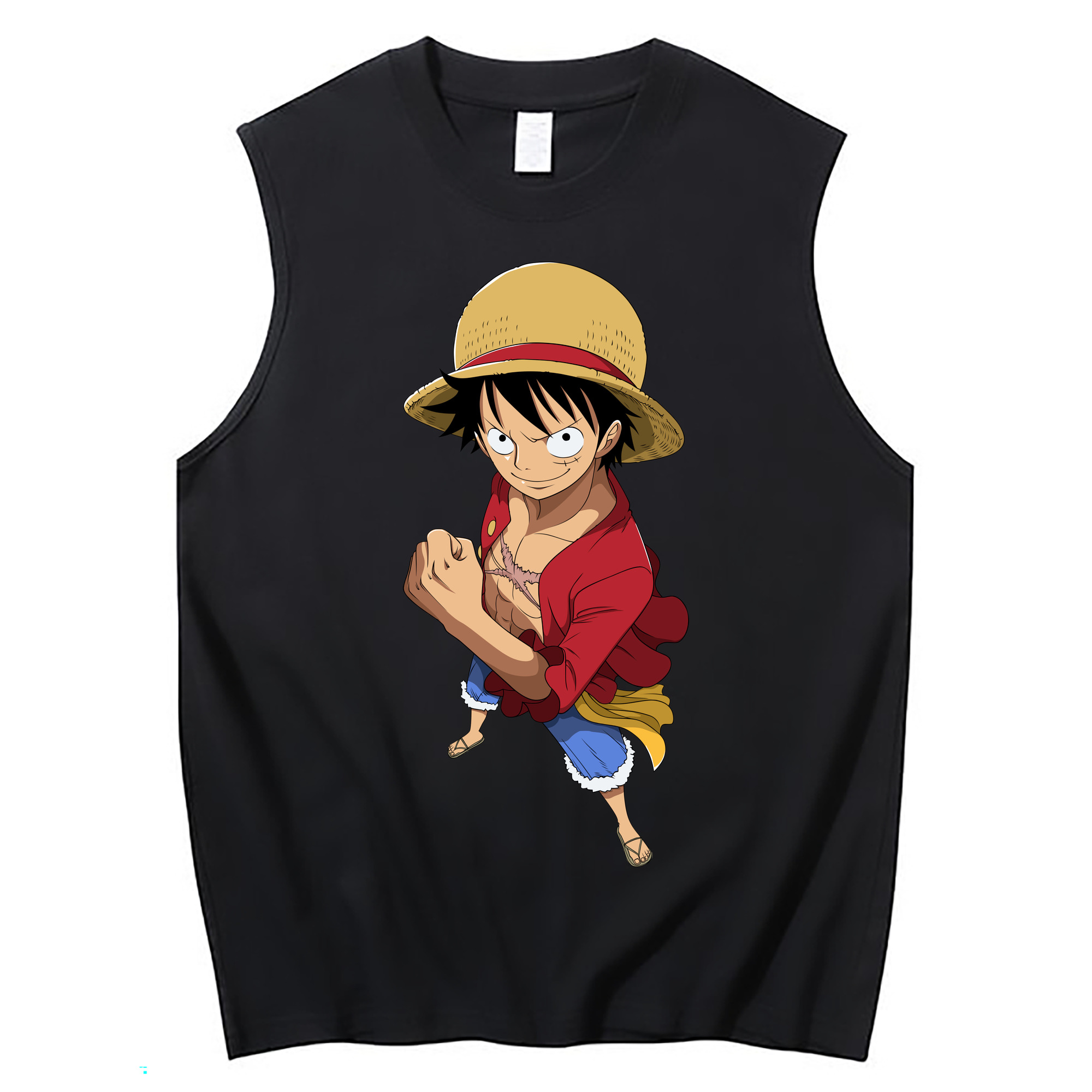 ワンピース モンキー・D・ルフィ ONE PIECE Monkey D. Luffy コットン100％タンクトップ（フロントプリント）