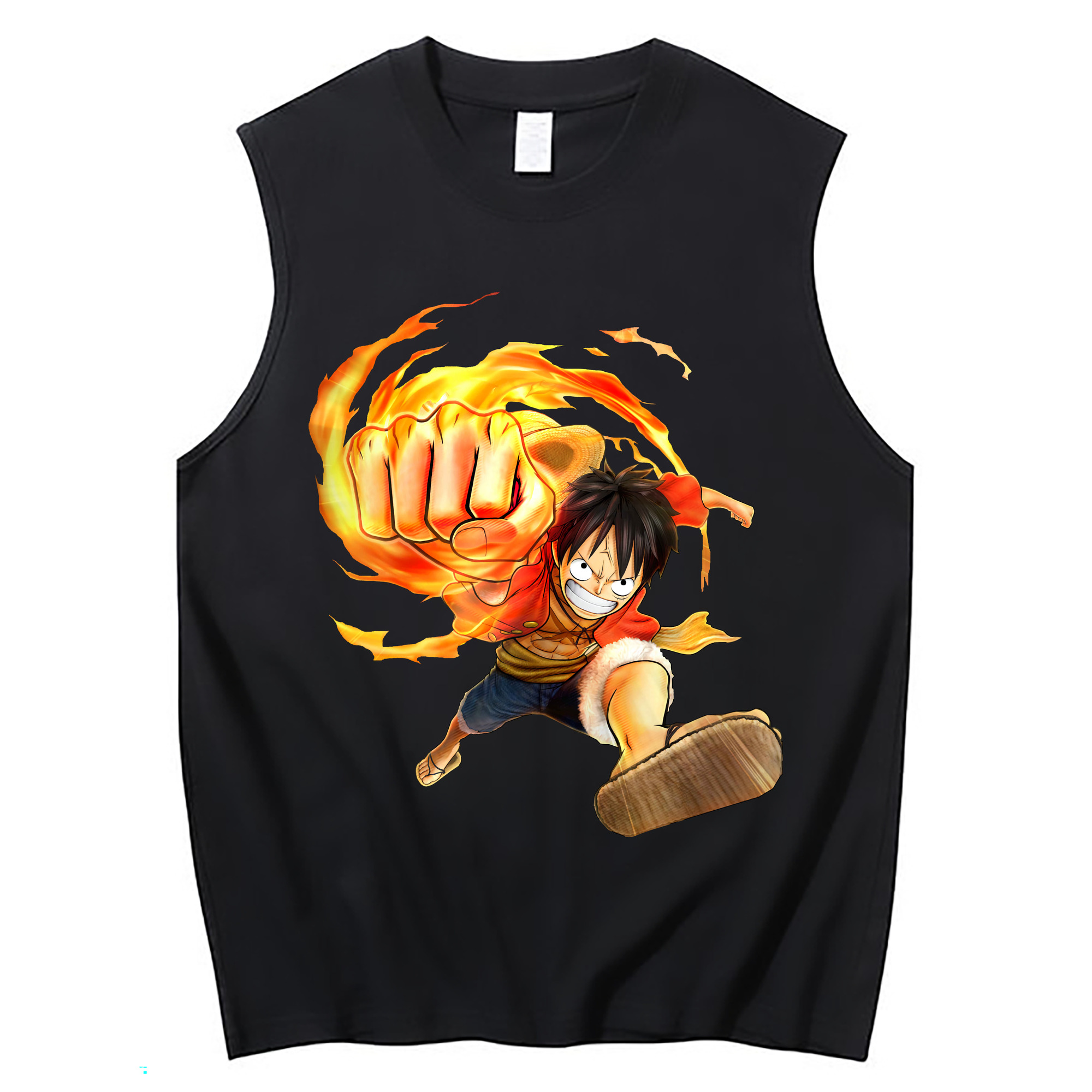 ワンピース モンキー・D・ルフィ ONE PIECE Monkey D. Luffy コットン100％タンクトップ（フロントプリント）