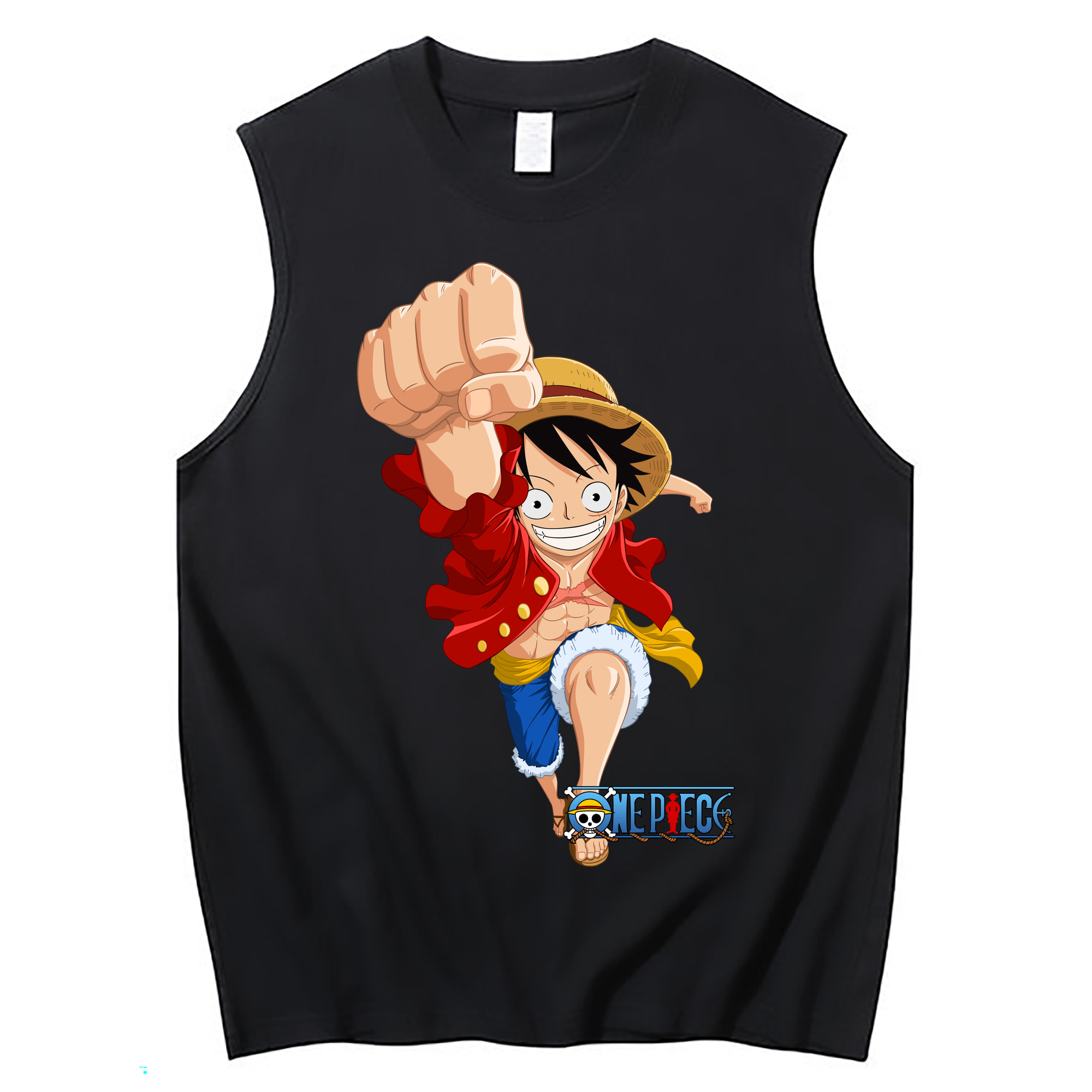 ワンピース モンキー・D・ルフィ ONE PIECE Monkey D. Luffy コットン100％タンクトップ（フロントプリント）