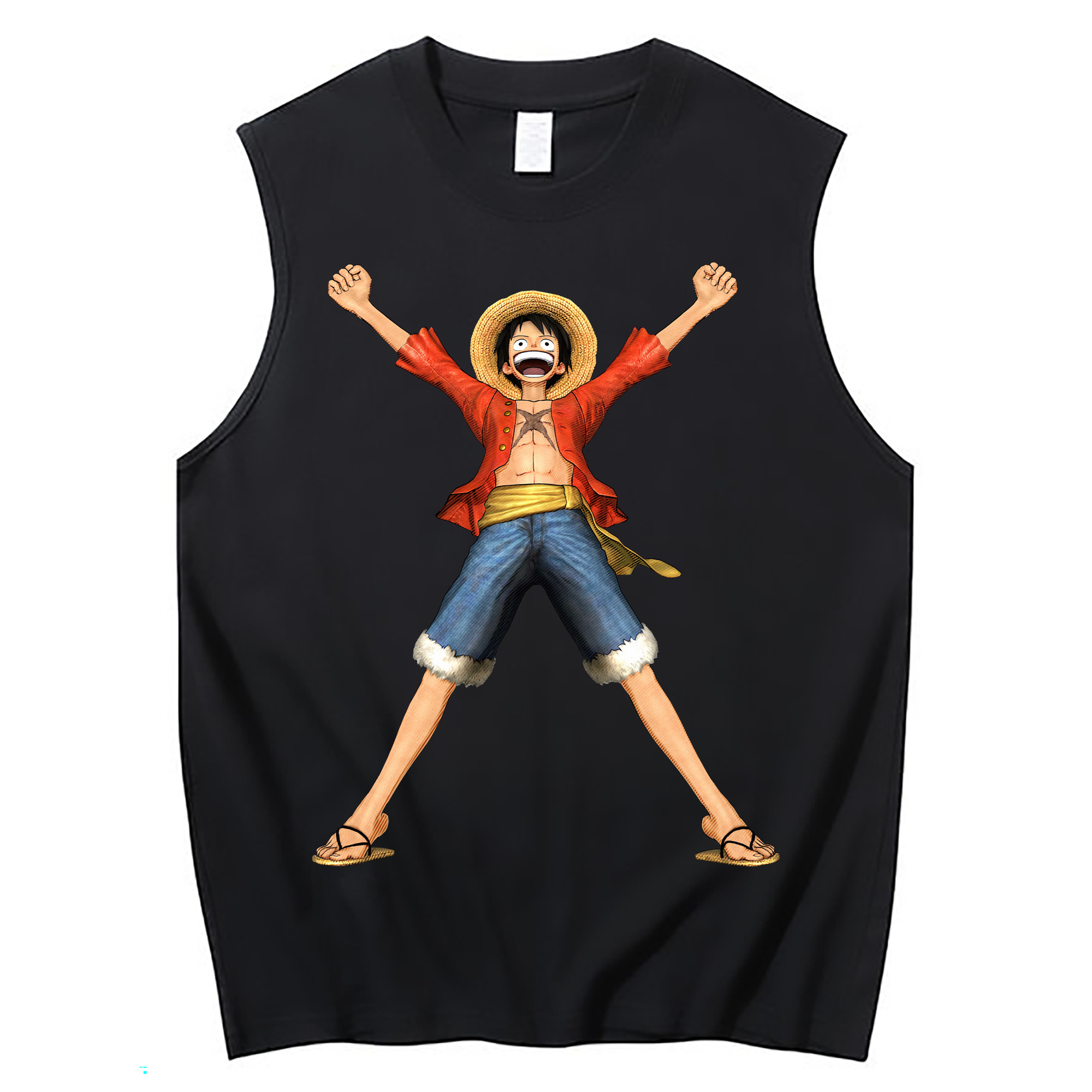 ワンピース モンキー・D・ルフィ ONE PIECE Monkey D. Luffy コットン100％タンクトップ（フロントプリント）