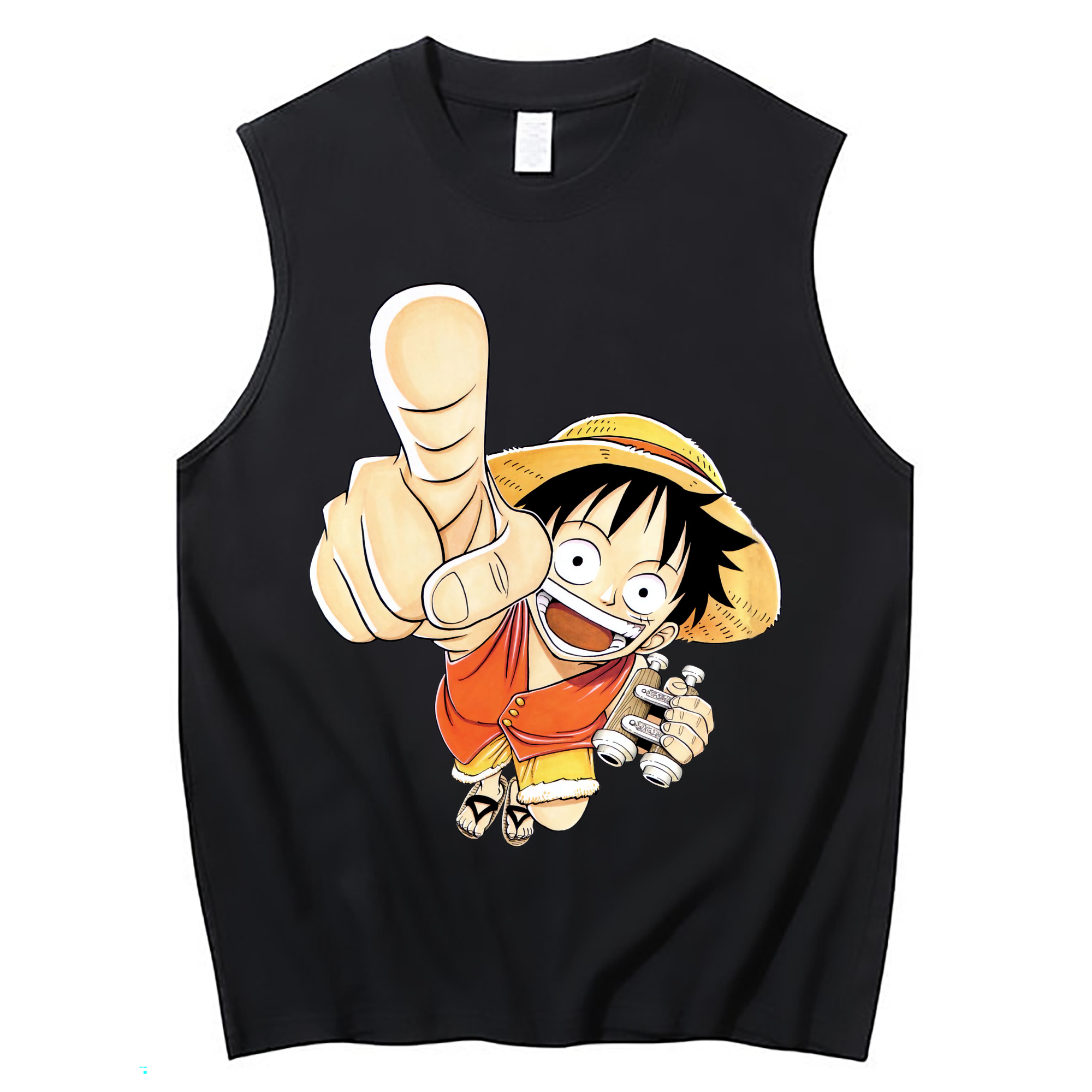 ワンピース モンキー・D・ルフィ ONE PIECE Monkey D. Luffy コットン100％タンクトップ（フロントプリント）