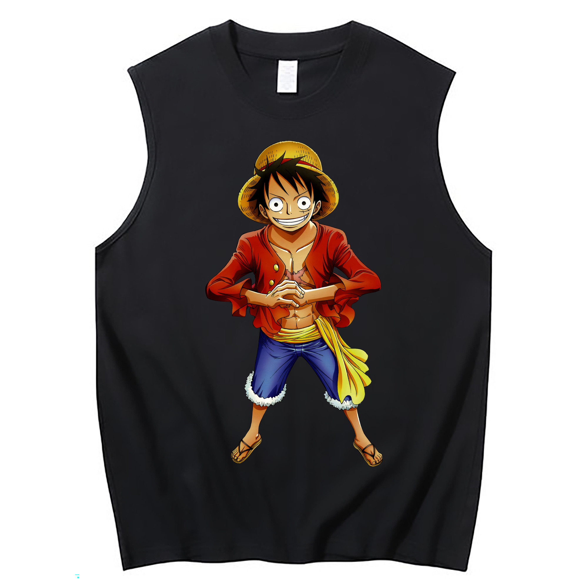 ワンピース モンキー・D・ルフィ ONE PIECE Monkey D. Luffy コットン100％タンクトップ（フロントプリント）