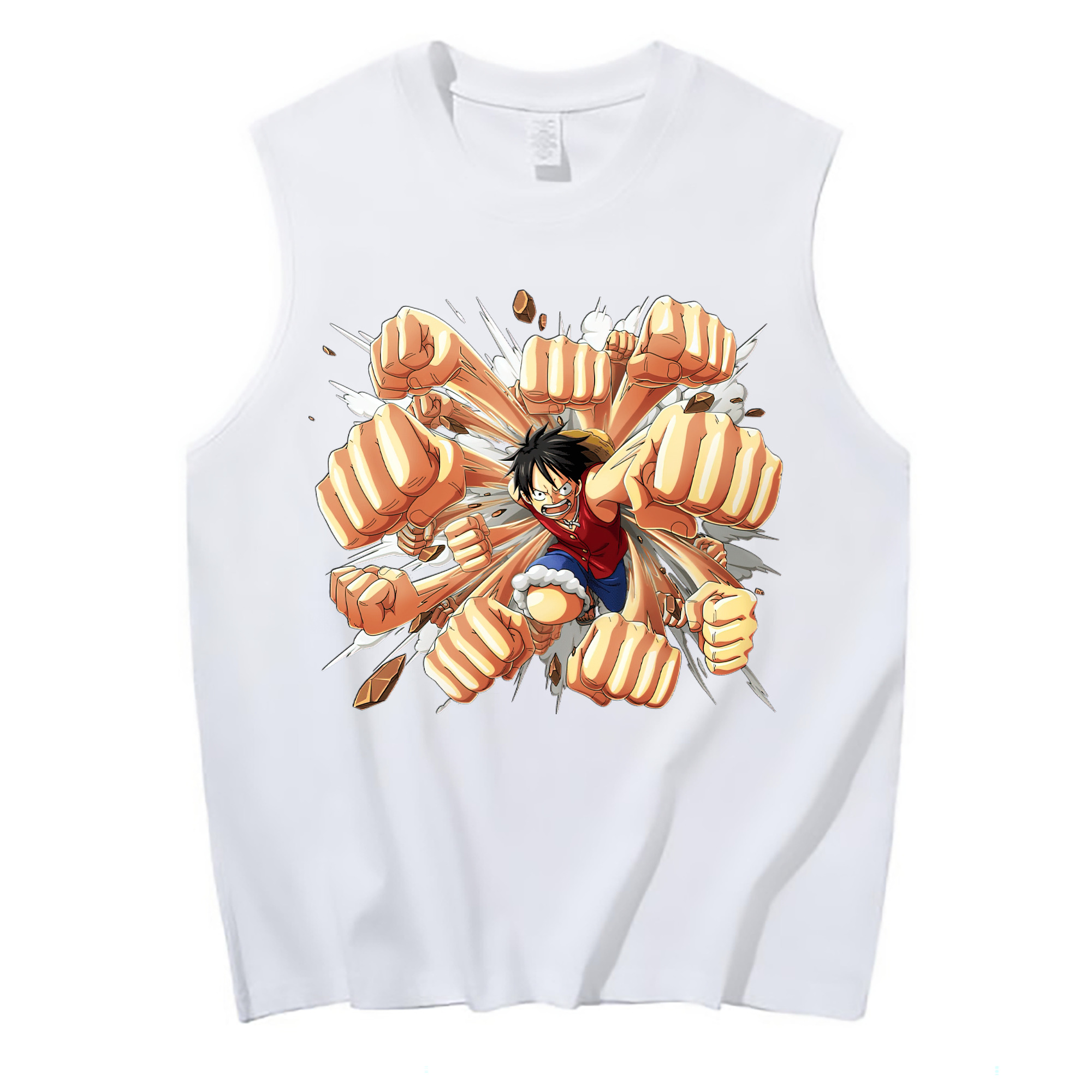 （画像用） ワンピース モンキー・D・ルフィ ONE PIECE Monkey D. Luffy コットン100％タンクトップ（フロントプリント）