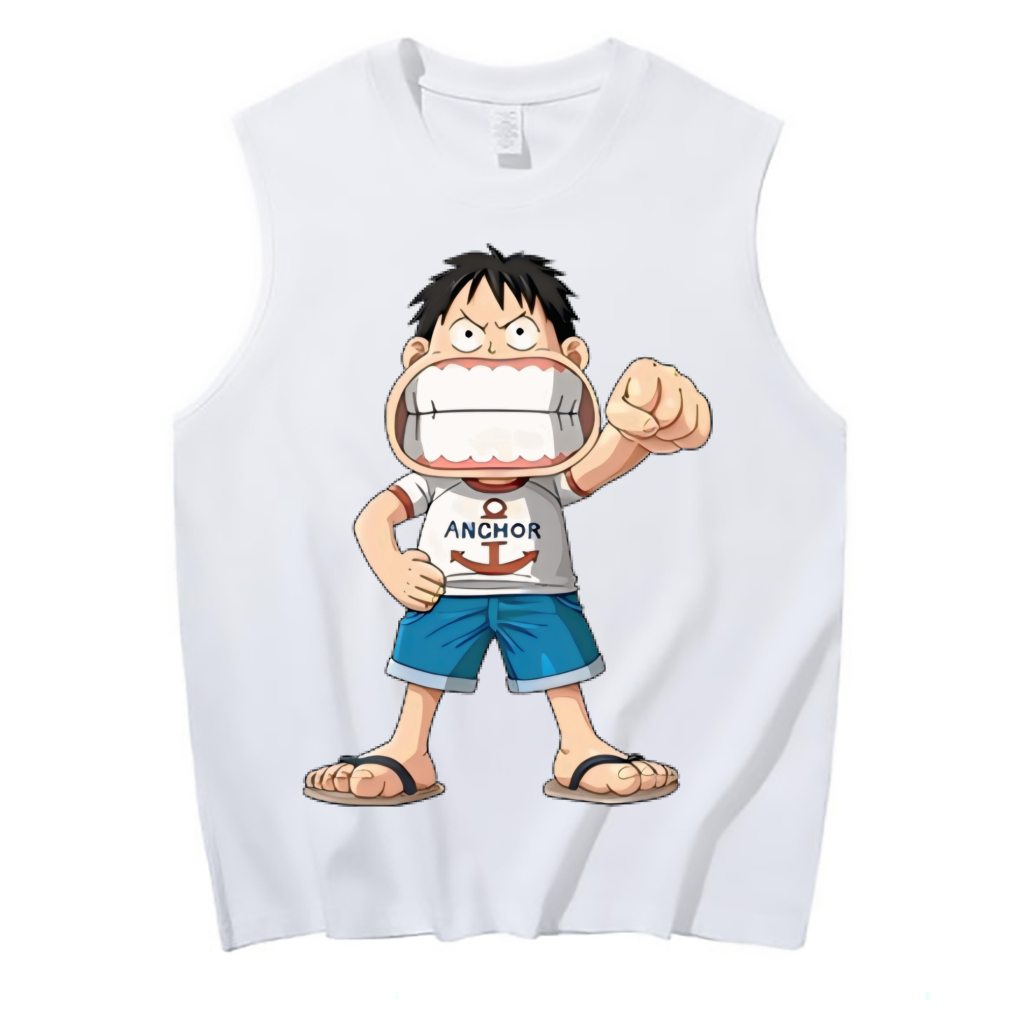 （画像用） ワンピース モンキー・D・ルフィ ONE PIECE Monkey D. Luffy コットン100％タンクトップ（フロントプリント）