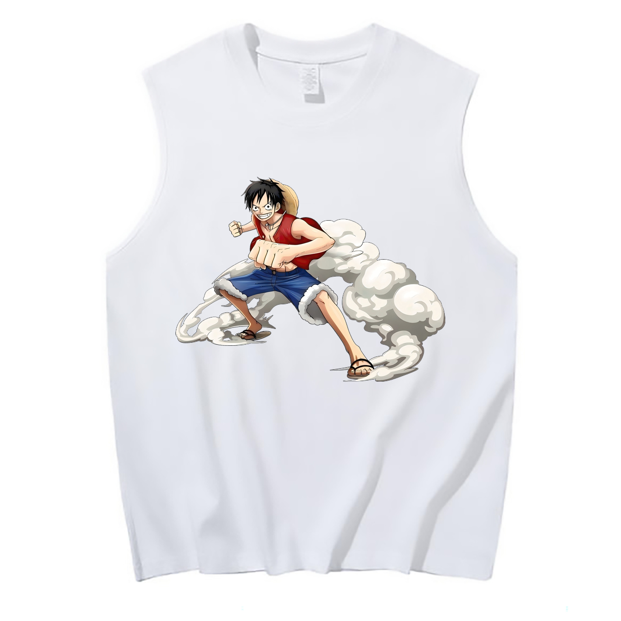 （画像用） ワンピース モンキー・D・ルフィ ONE PIECE Monkey D. Luffy コットン100％タンクトップ（フロントプリント）