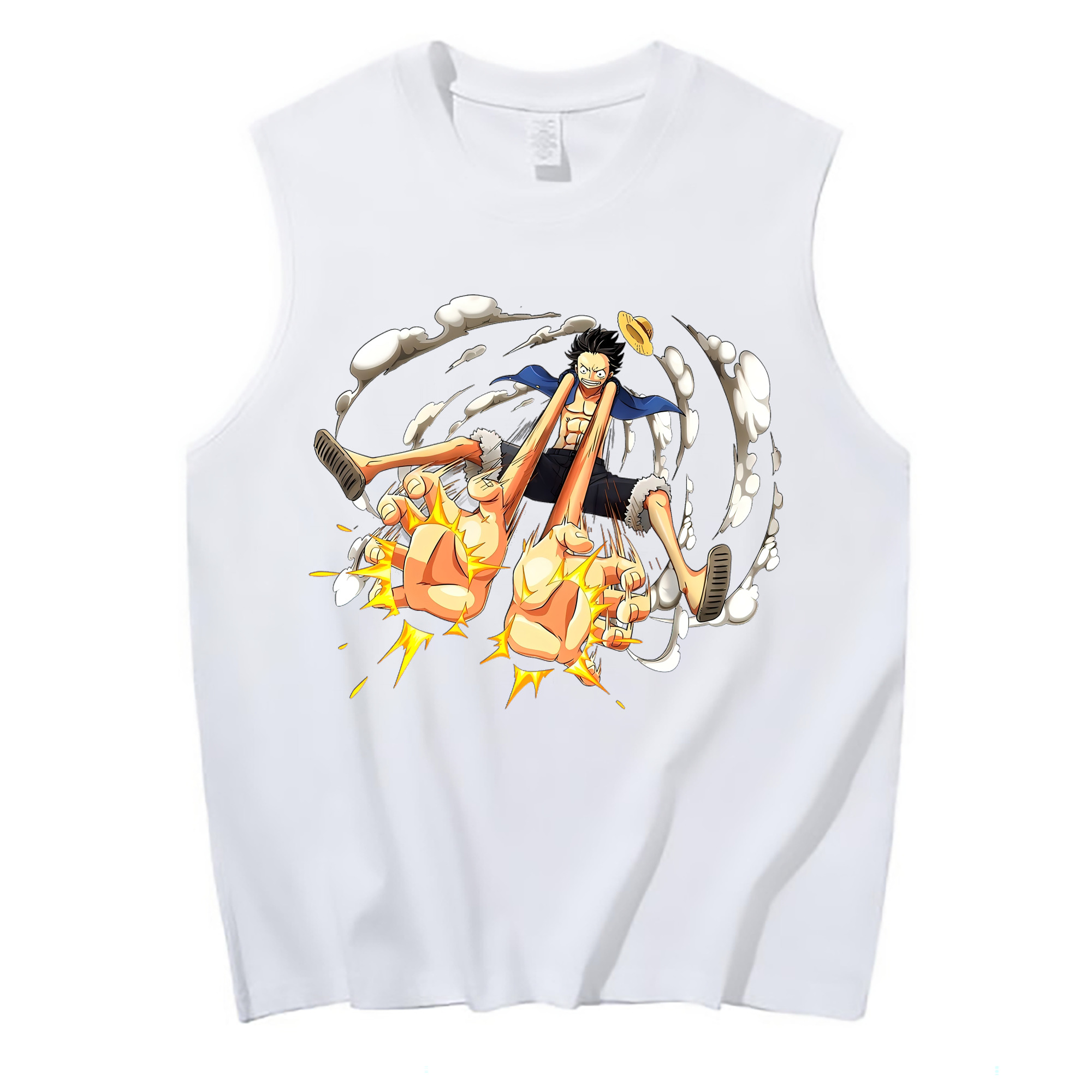 （画像用） ワンピース モンキー・D・ルフィ ONE PIECE Monkey D. Luffy コットン100％タンクトップ（フロントプリント）