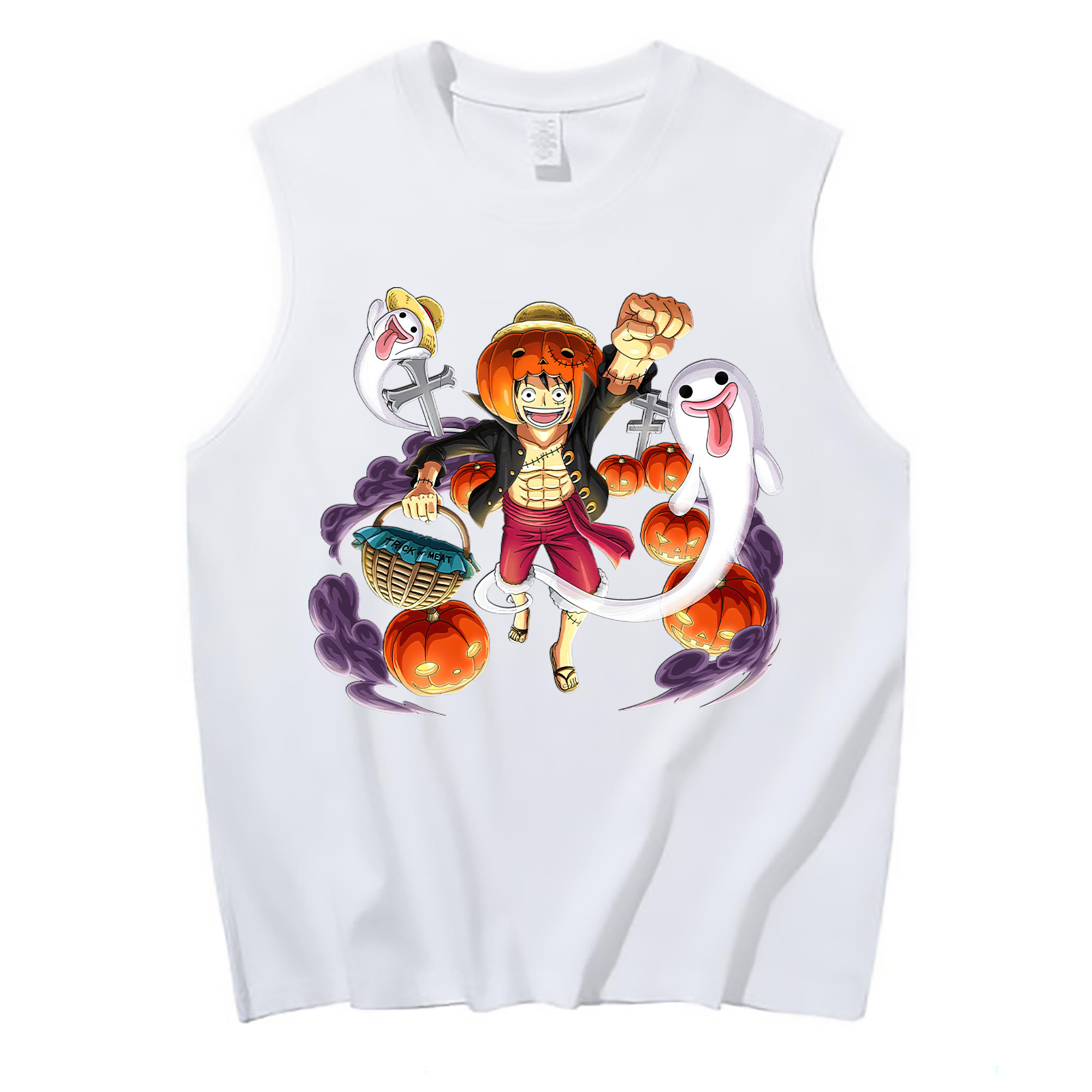 ワンピース モンキー・D・ルフィ ONE PIECE Monkey D. Luffy コットン100％タンクトップ（フロントプリント）