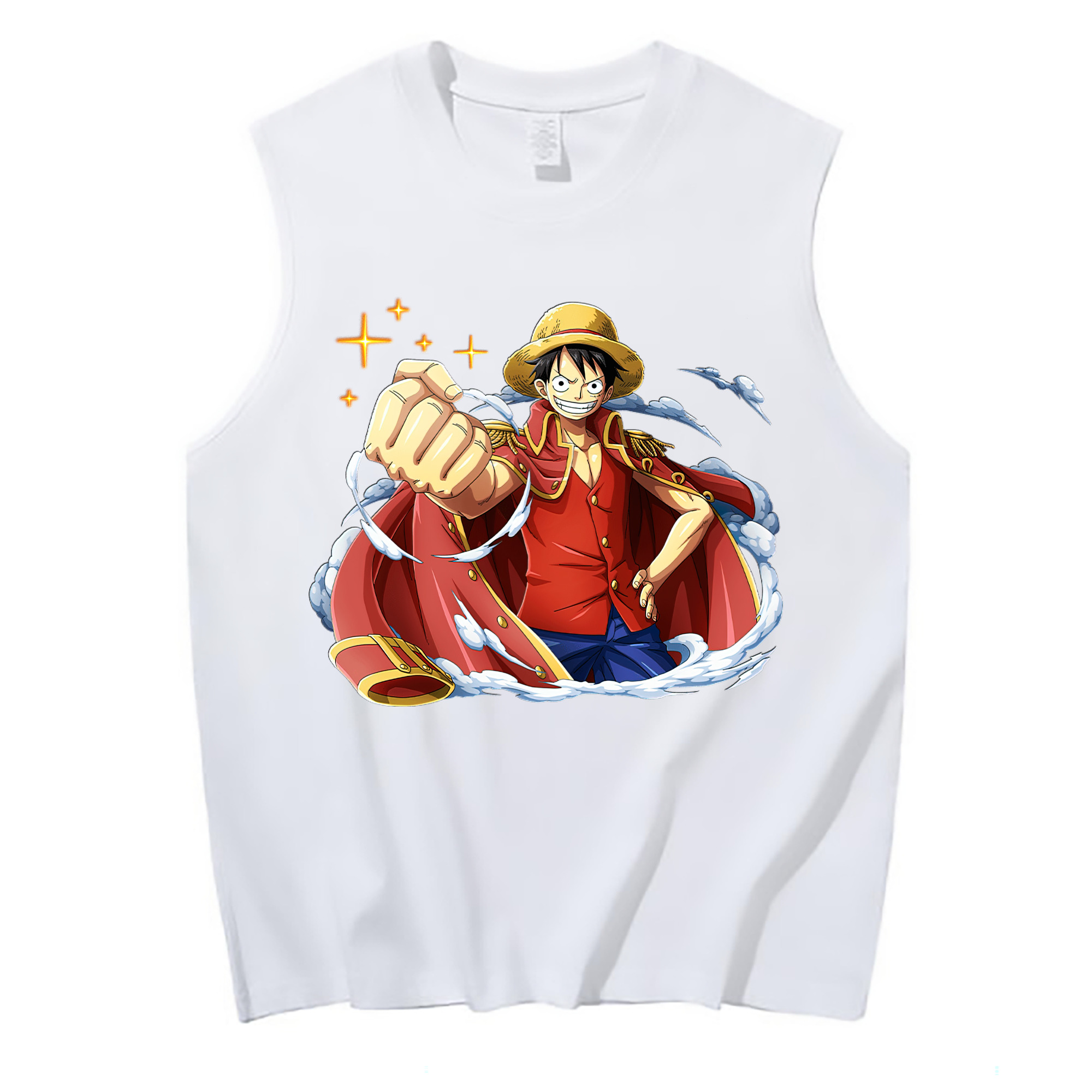 ワンピース モンキー・D・ルフィ ONE PIECE Monkey D. Luffy コットン100％タンクトップ（フロントプリント）
