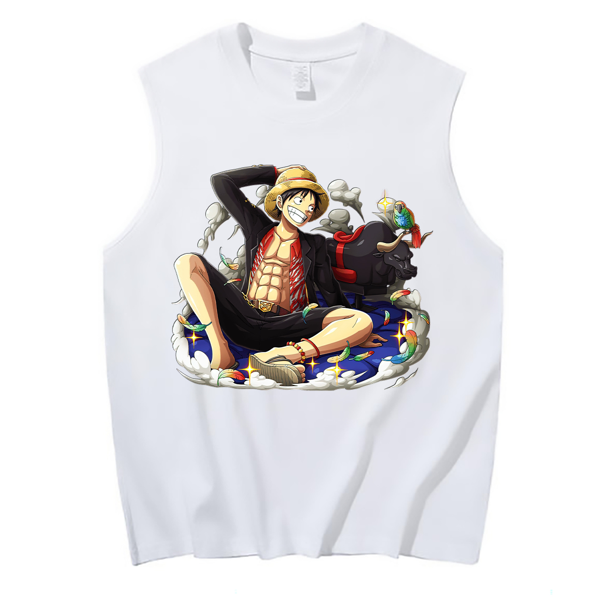 ワンピース モンキー・D・ルフィ ONE PIECE Monkey D. Luffy コットン100％タンクトップ（フロントプリント）