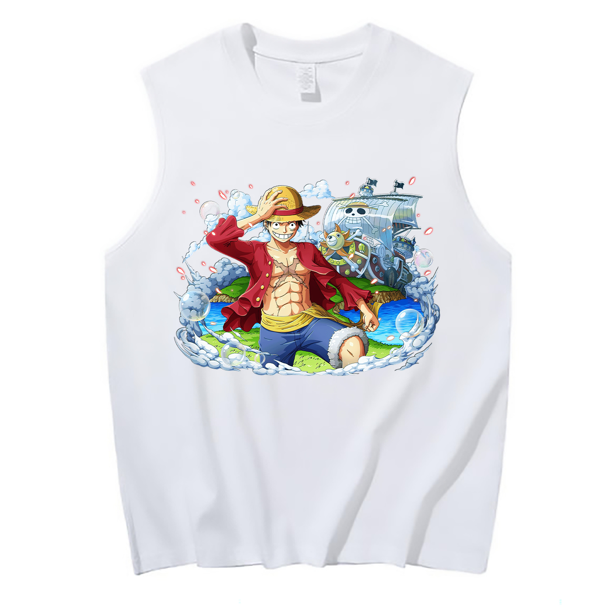ワンピース モンキー・D・ルフィ ONE PIECE Monkey D. Luffy コットン100％タンクトップ（フロントプリント）