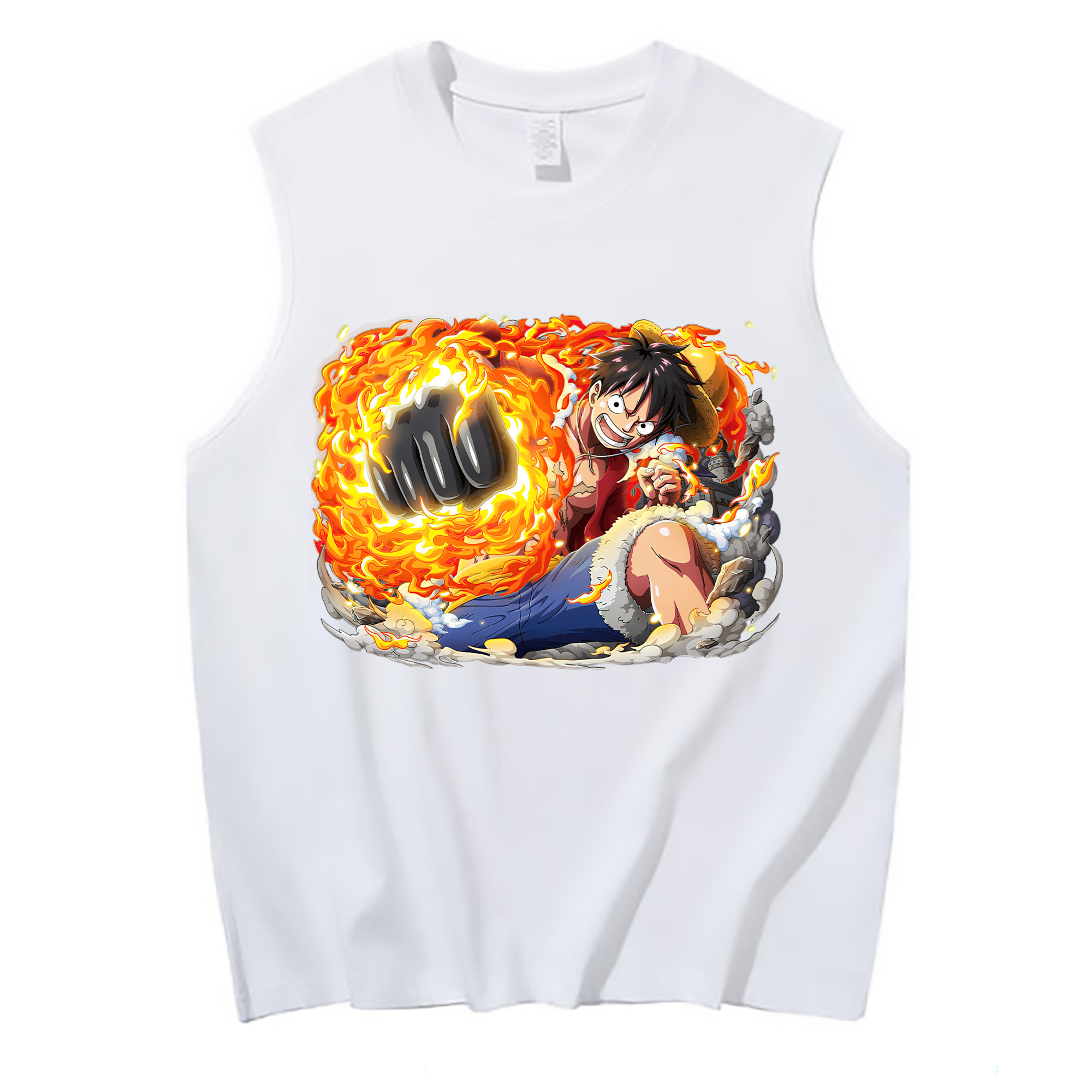 ワンピース モンキー・D・ルフィ ONE PIECE Monkey D. Luffy コットン100％タンクトップ（フロントプリント）