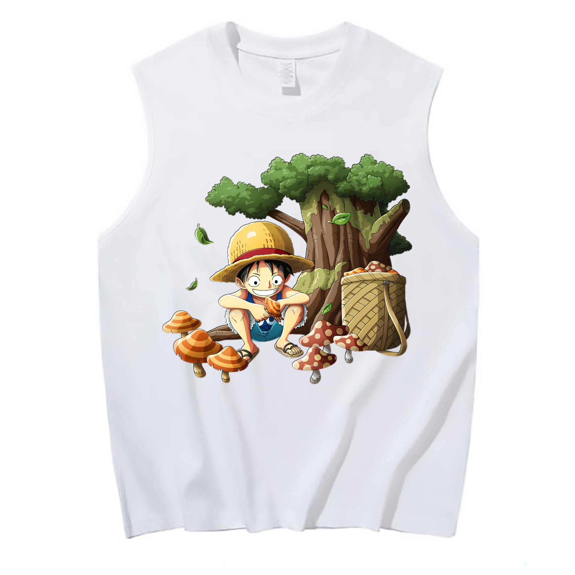 （画像用） ワンピース モンキー・D・ルフィ ONE PIECE Monkey D. Luffy コットン100％タンクトップ（フロントプリント）