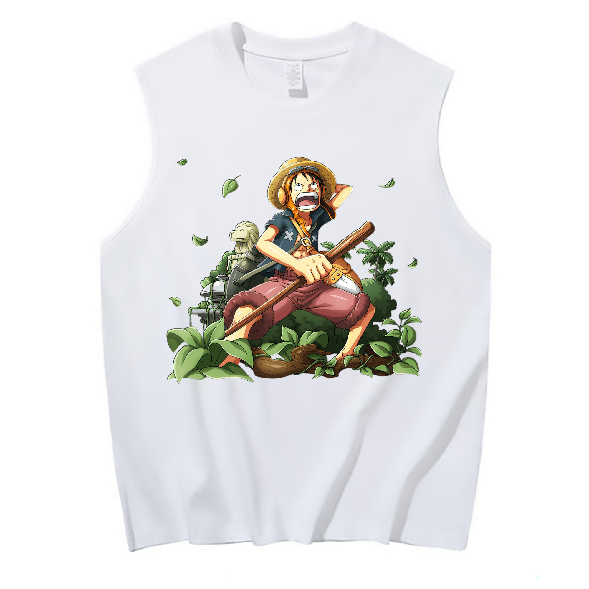 （画像用） ワンピース モンキー・D・ルフィ ONE PIECE Monkey D. Luffy コットン100％タンクトップ（フロントプリント）