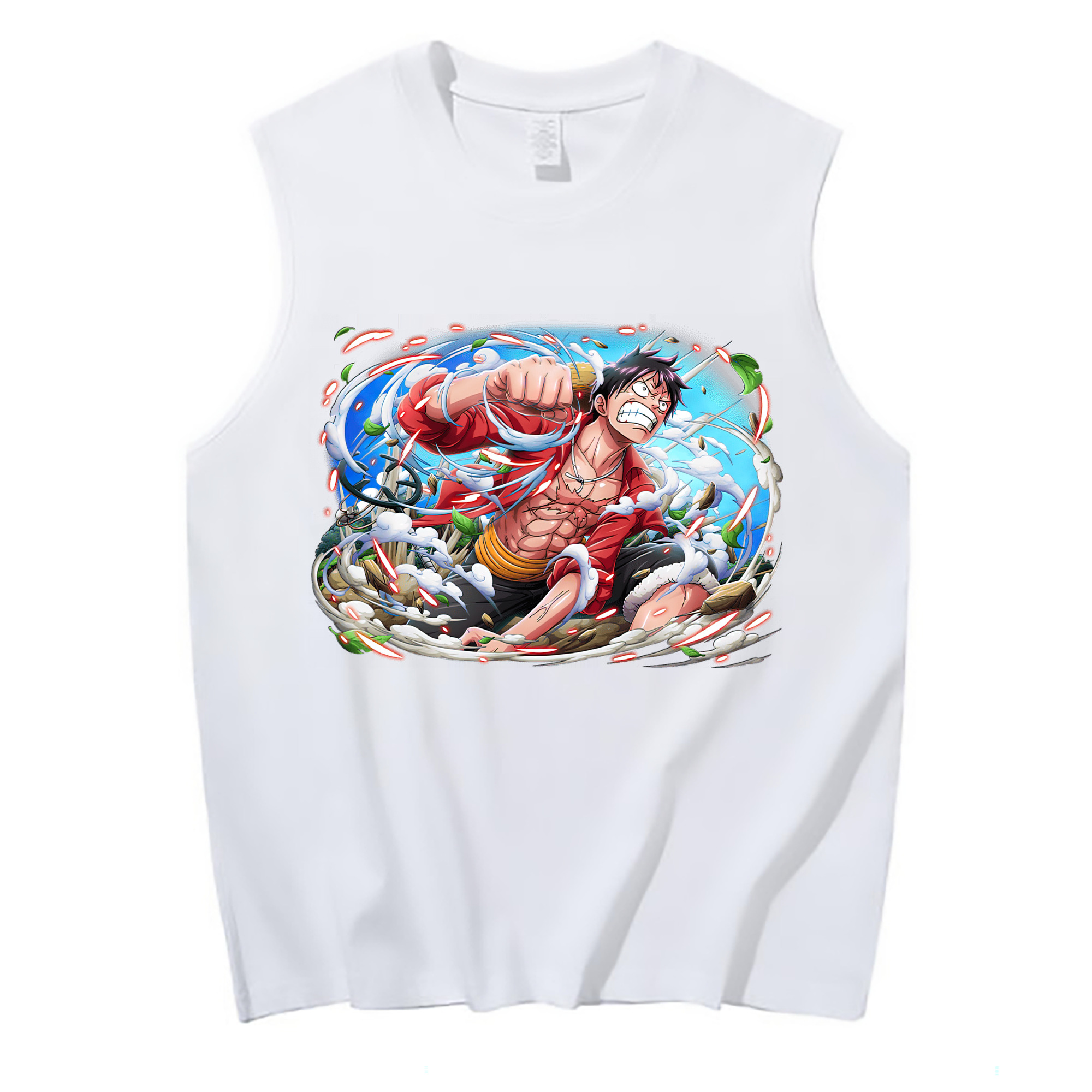 ワンピース モンキー・D・ルフィ ONE PIECE Monkey D. Luffy コットン100％タンクトップ（フロントプリント）