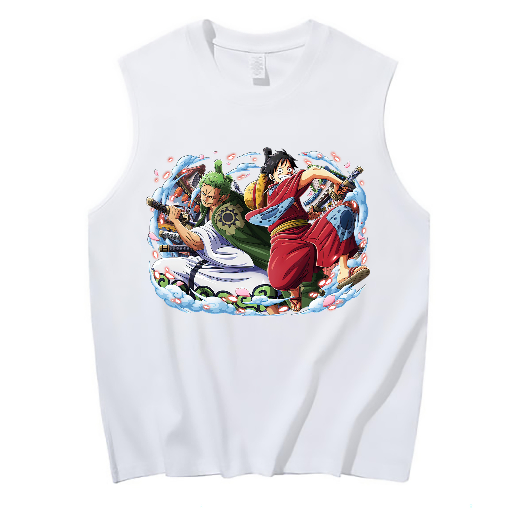 ワンピース モンキー・D・ルフィ ONE PIECE Monkey D. Luffy コットン100％タンクトップ（フロントプリント）