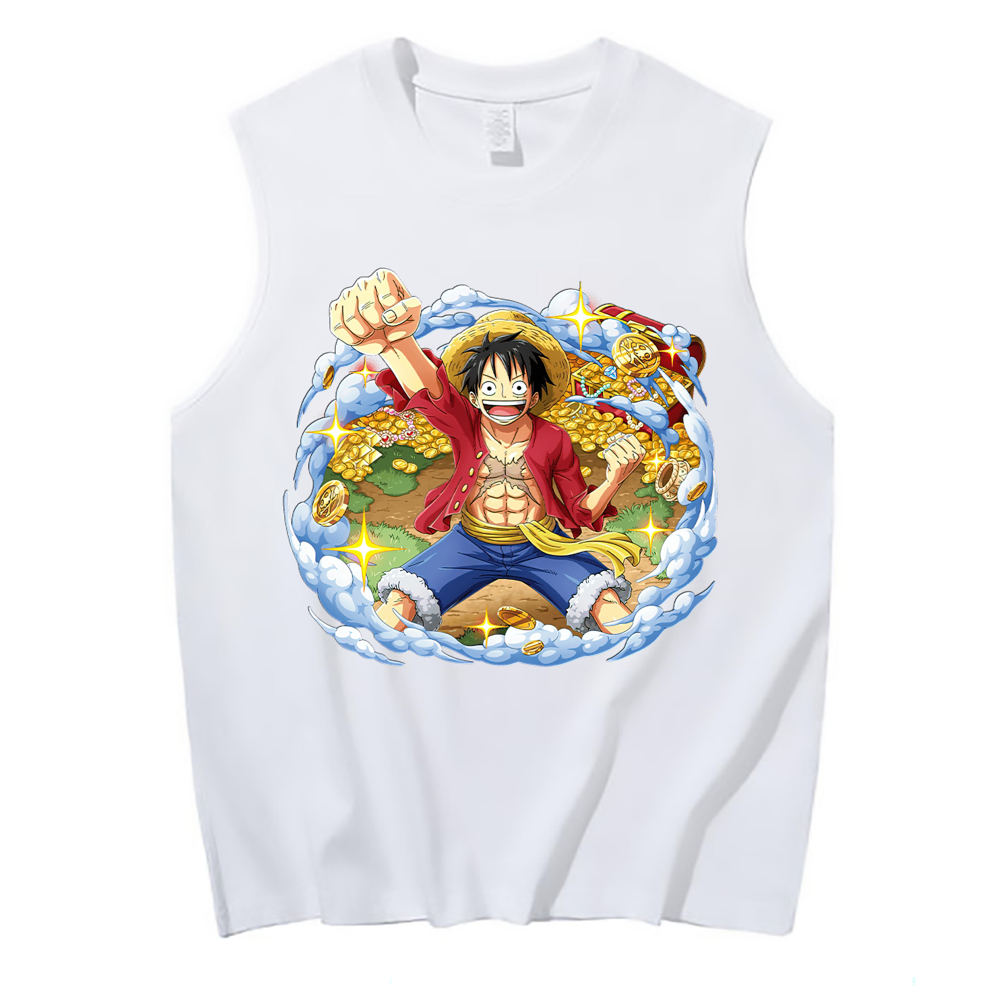 ワンピース モンキー・D・ルフィ ONE PIECE Monkey D. Luffy コットン100％タンクトップ（フロントプリント）