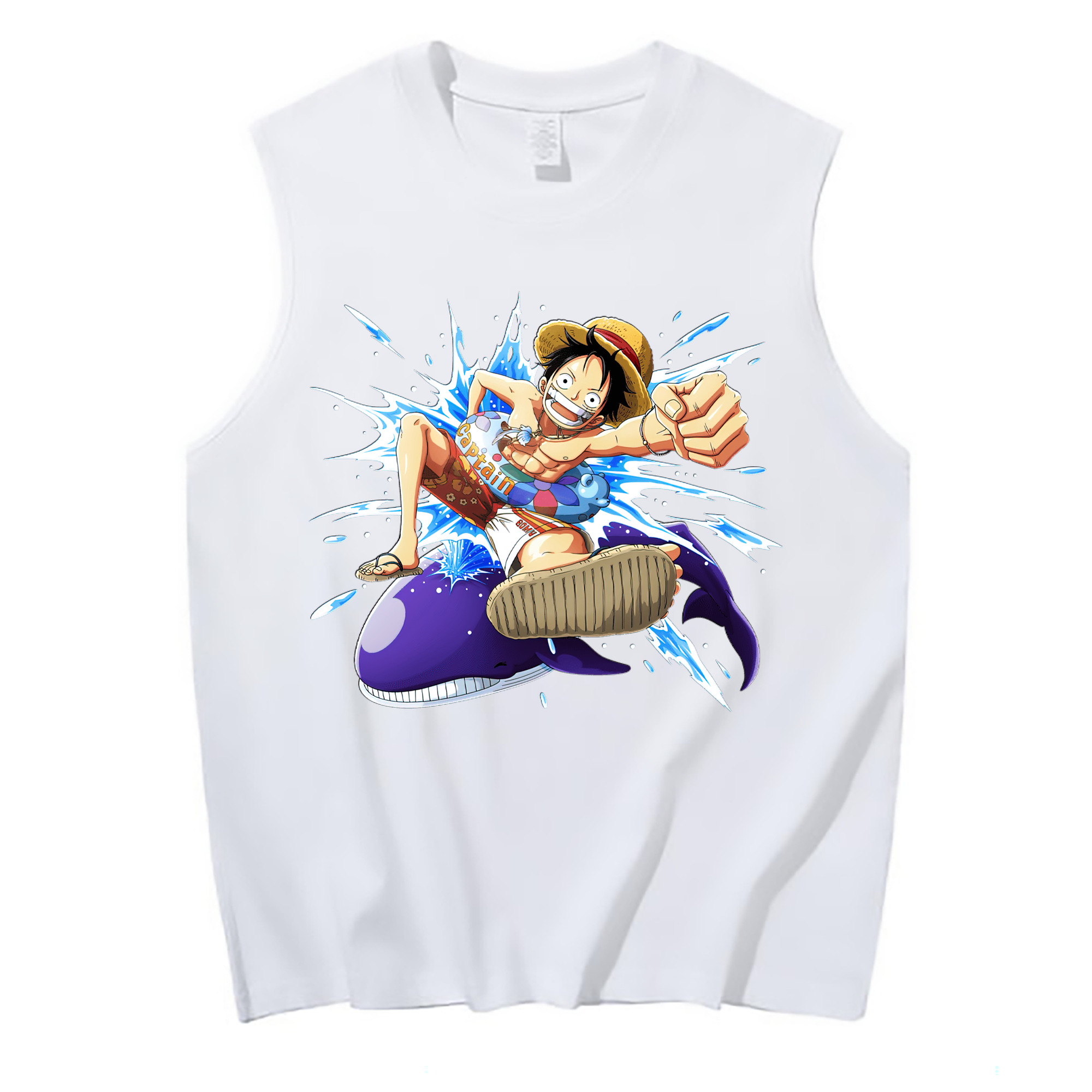 ワンピース モンキー・D・ルフィ ONE PIECE Monkey D. Luffy コットン100％タンクトップ（フロントプリント）
