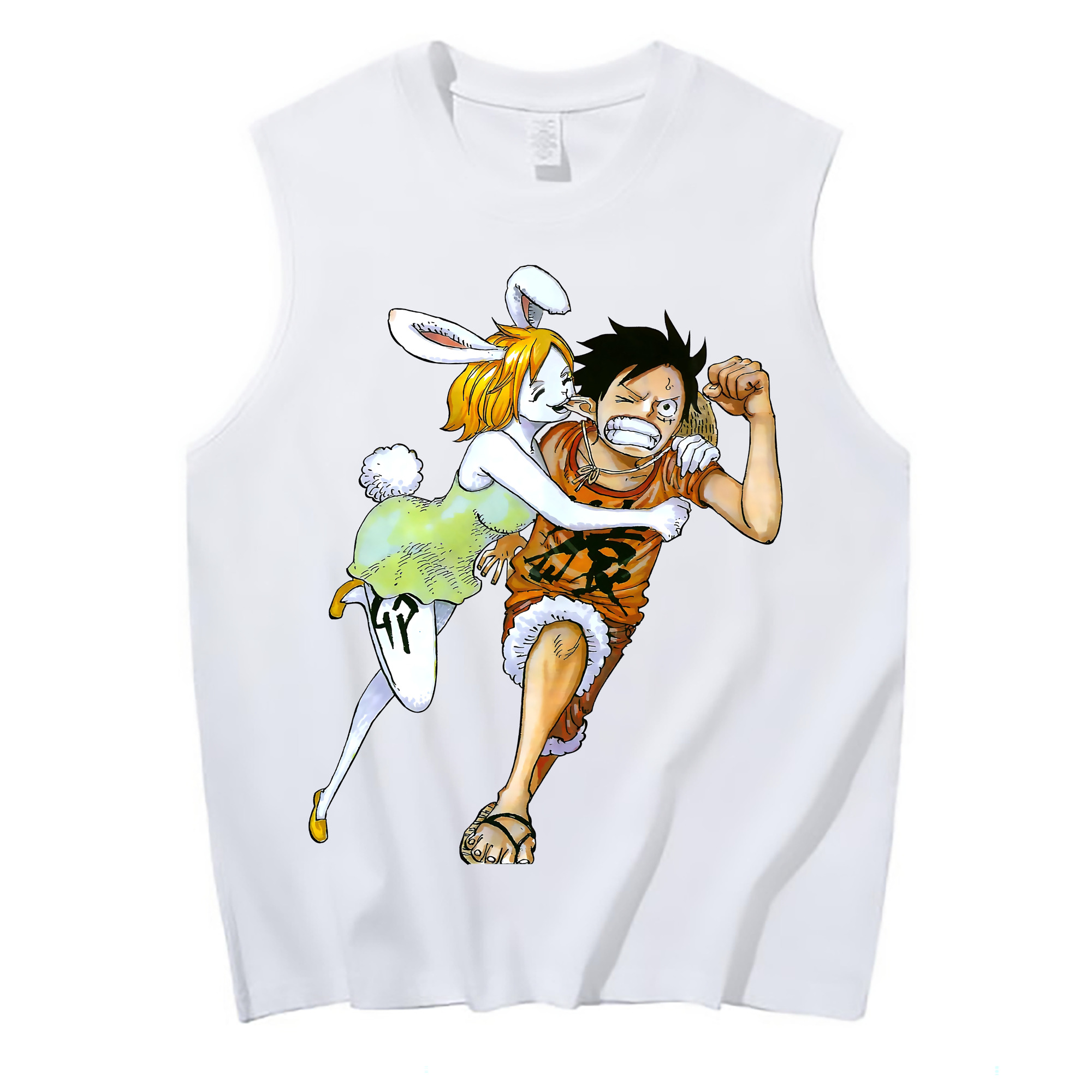 ワンピース モンキー・D・ルフィ ONE PIECE Monkey D. Luffy コットン100％タンクトップ（フロントプリント）