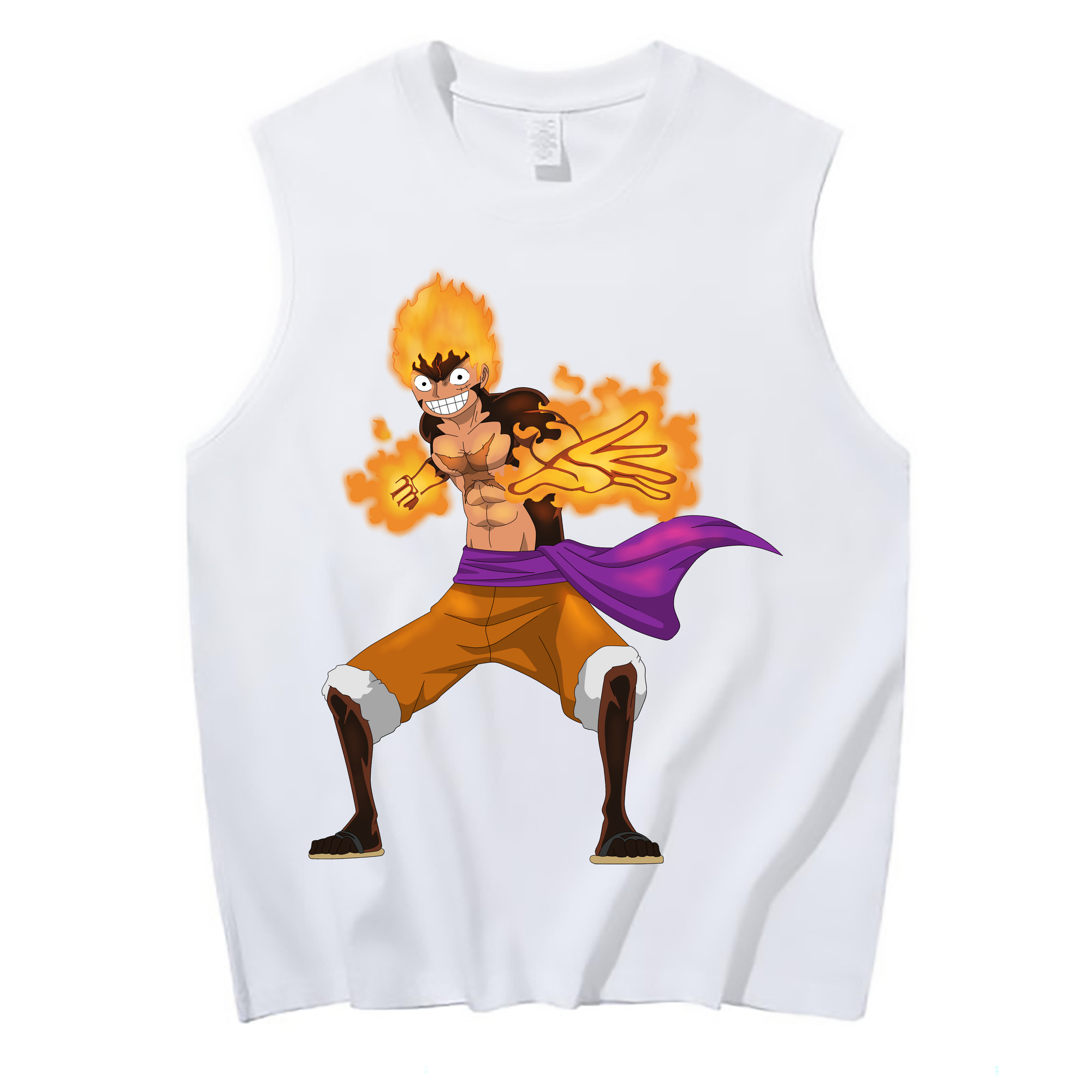 ワンピース モンキー・D・ルフィ ONE PIECE Monkey D. Luffy コットン100％タンクトップ（フロントプリント）