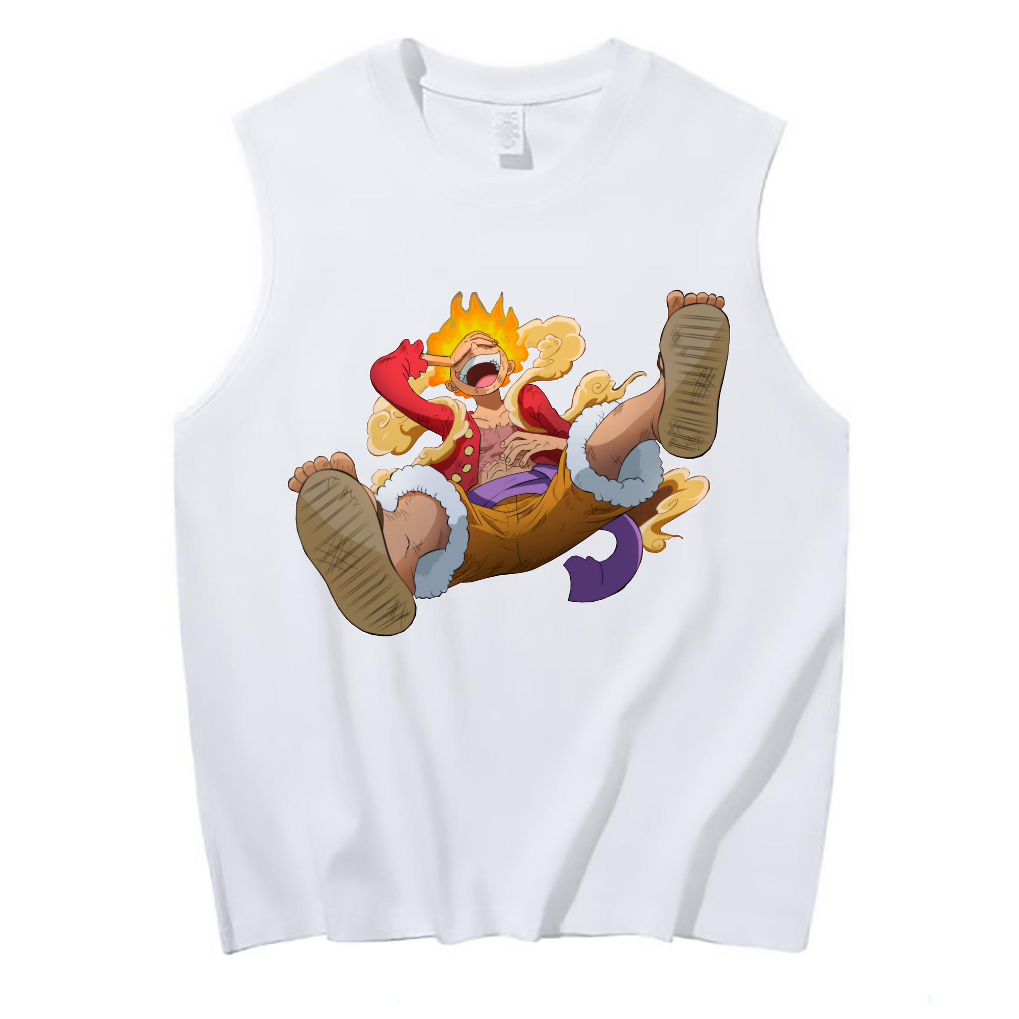 ワンピース モンキー・D・ルフィ ONE PIECE Monkey D. Luffy コットン100％タンクトップ（フロントプリント）