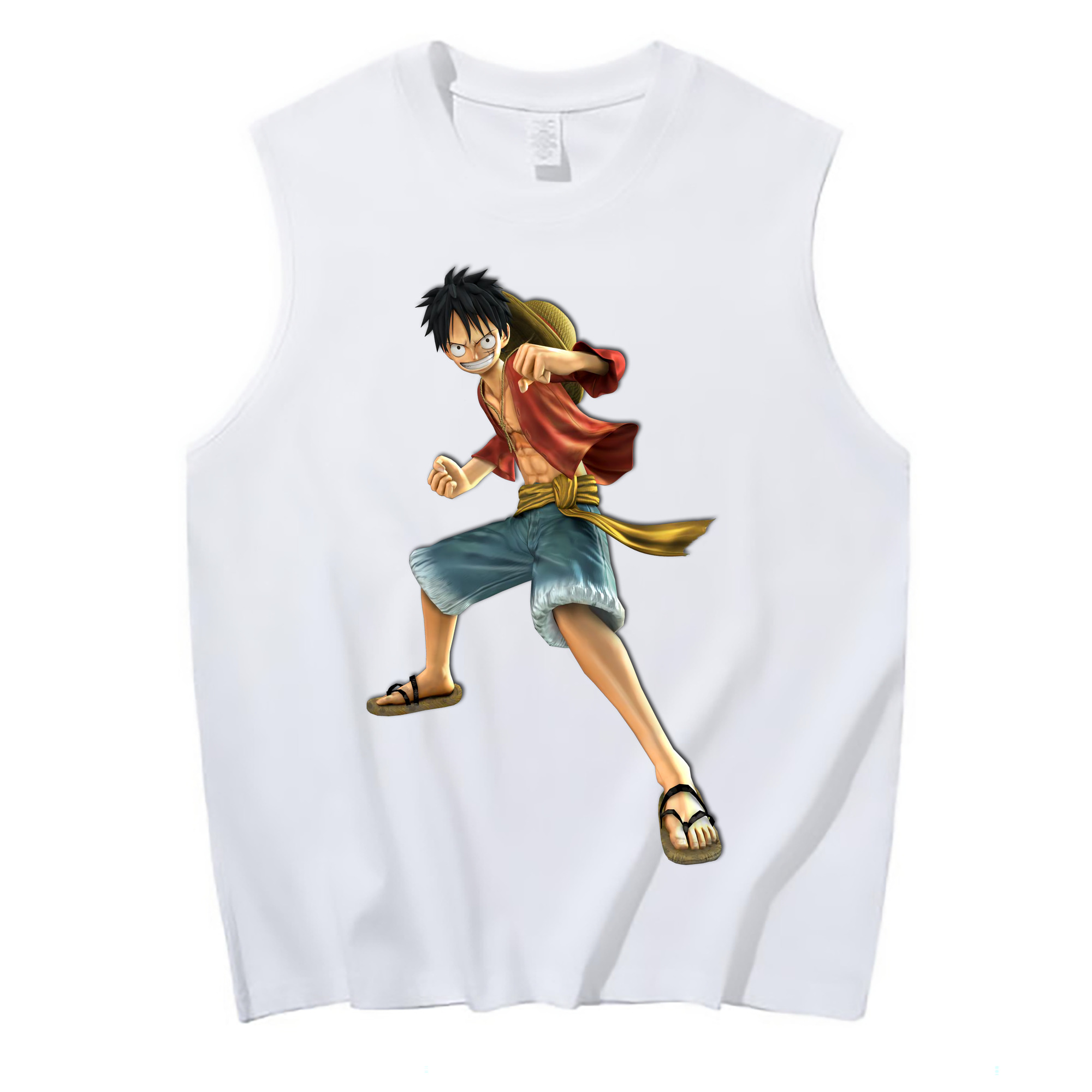 ワンピース モンキー・D・ルフィ ONE PIECE Monkey D. Luffy コットン100％タンクトップ（フロントプリント）