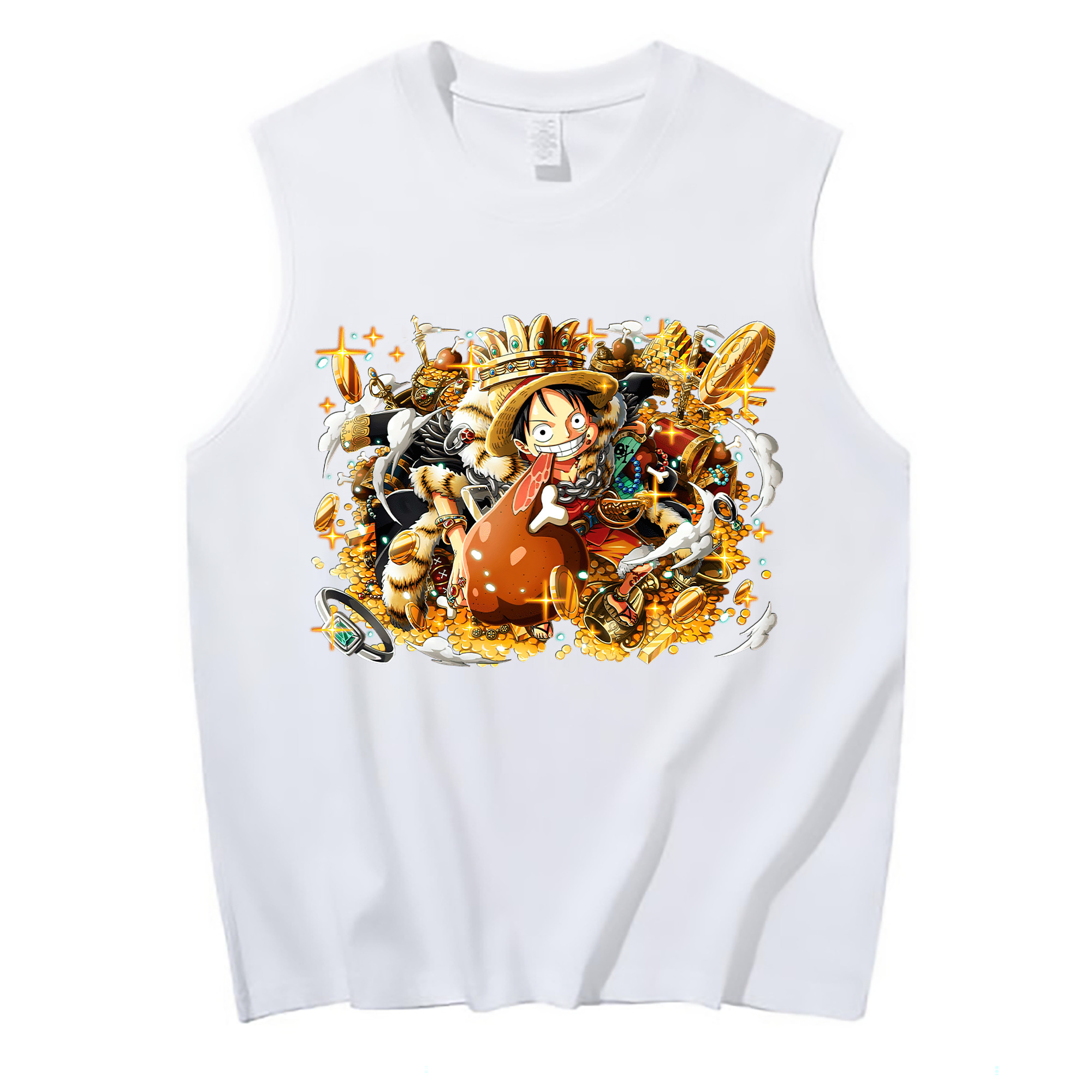 ワンピース モンキー・D・ルフィ ONE PIECE Monkey D. Luffy コットン100％タンクトップ（フロントプリント）